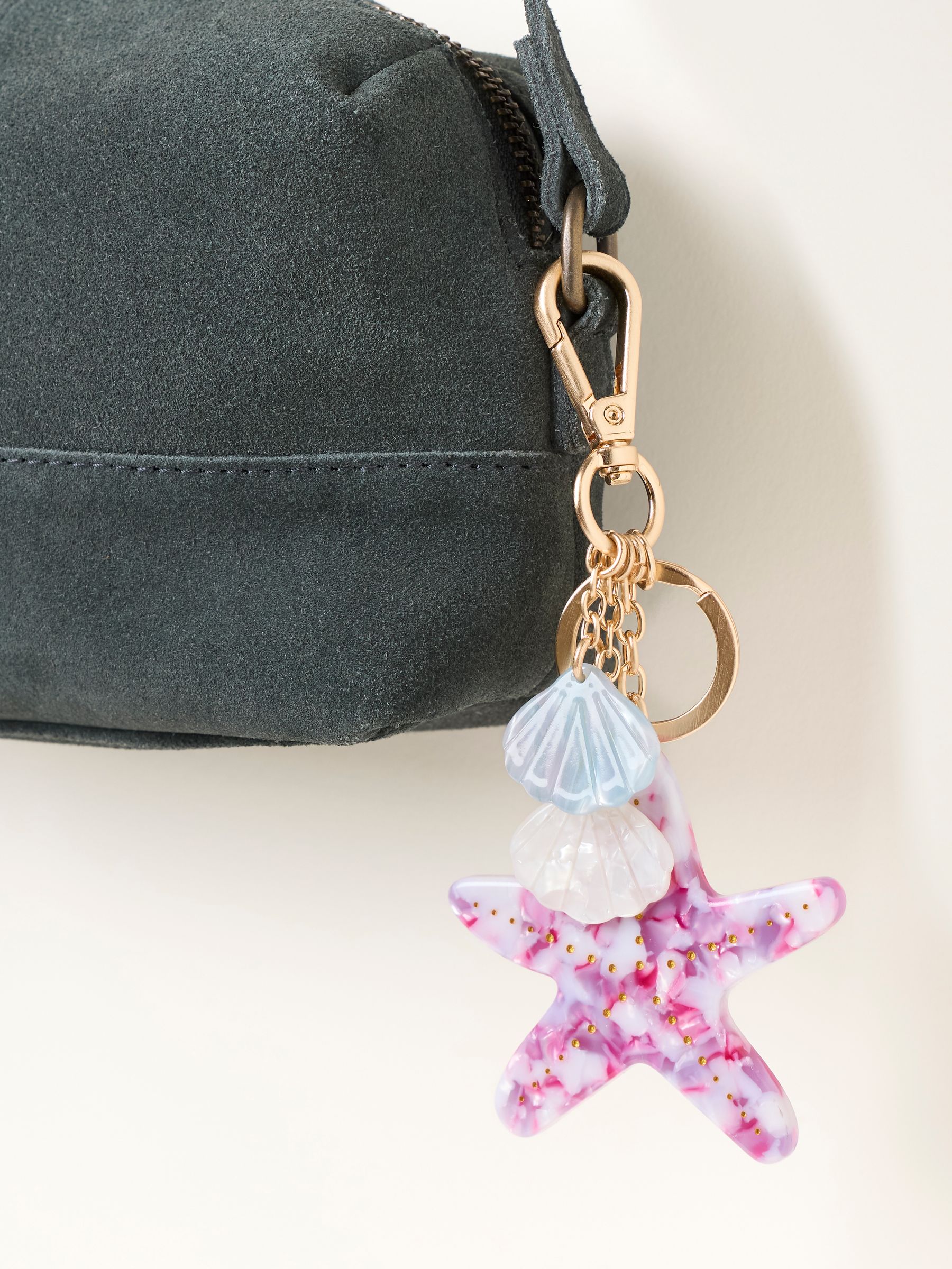 Purple Starfish Resin Bag Charm Keyring - Image 2 of 3