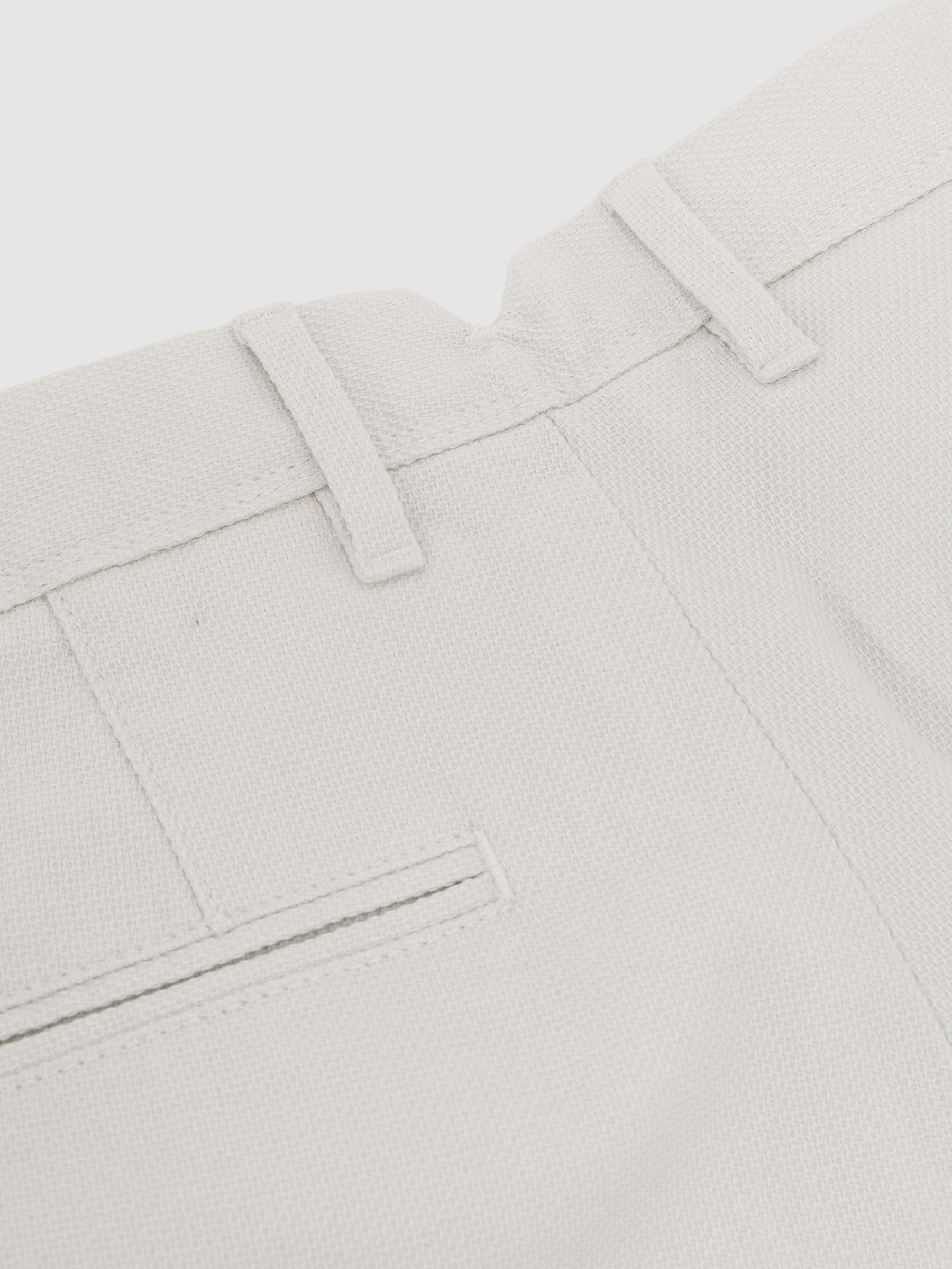 Cotton Pique Chino Trousers in Off White - image 3