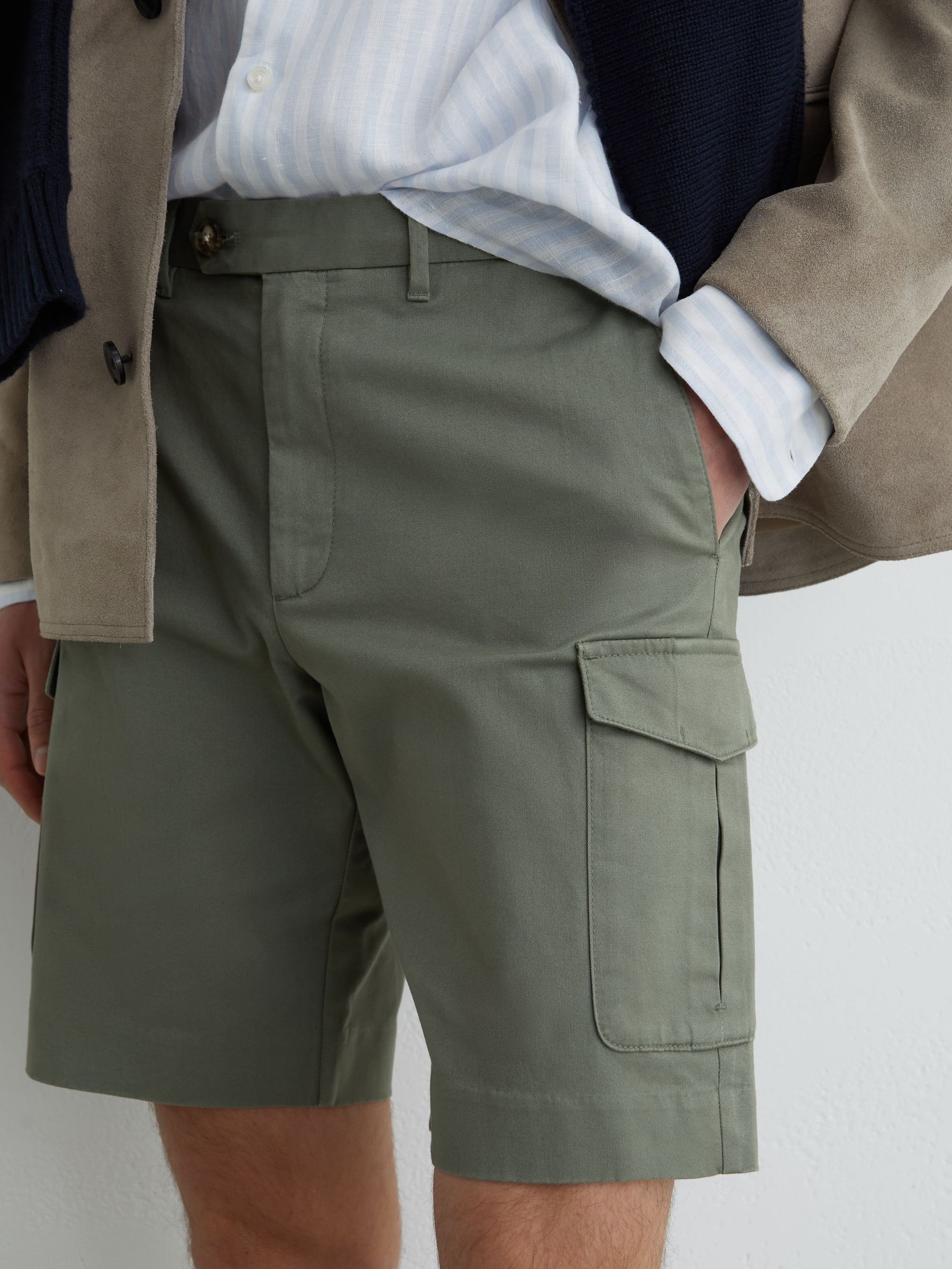 Shorts in Sage Green - Image 3 of 7