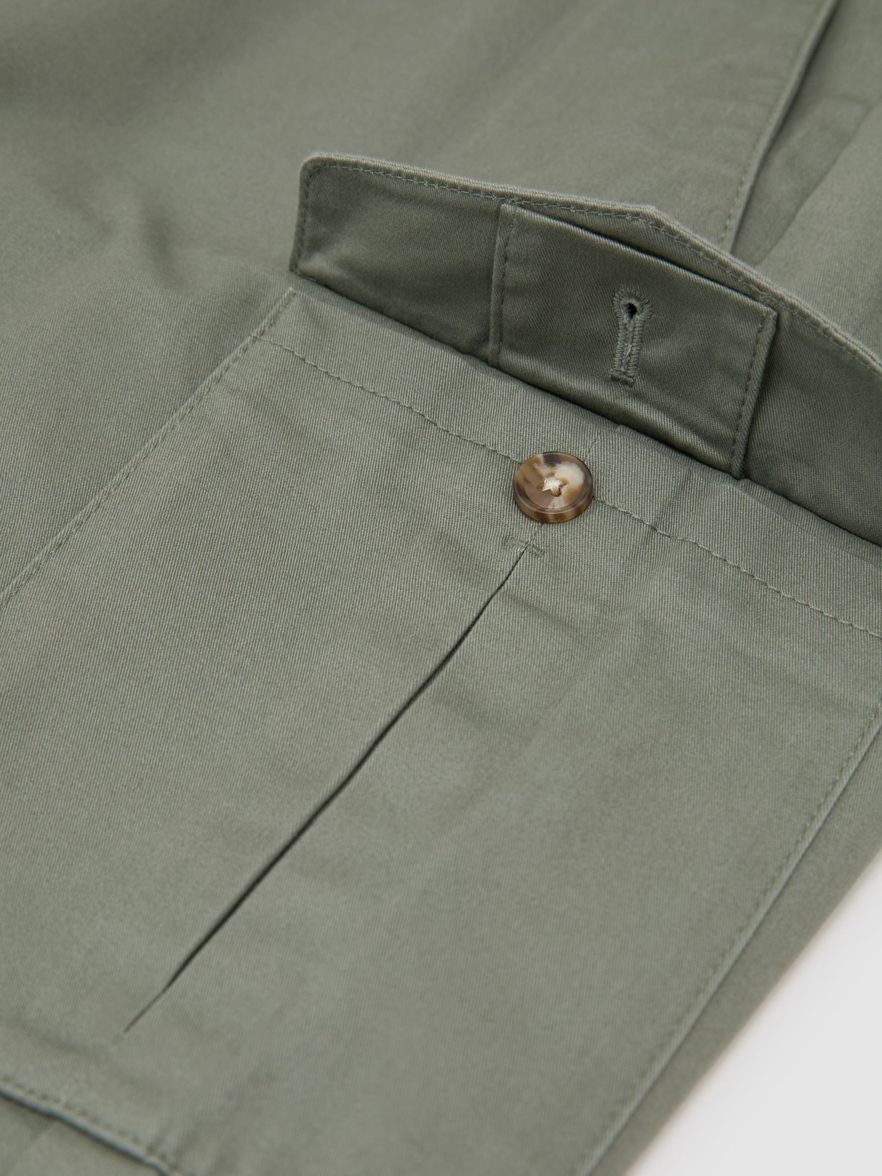 Cotton Cargo Chino Shorts with Stretch in Sage Green - image 2