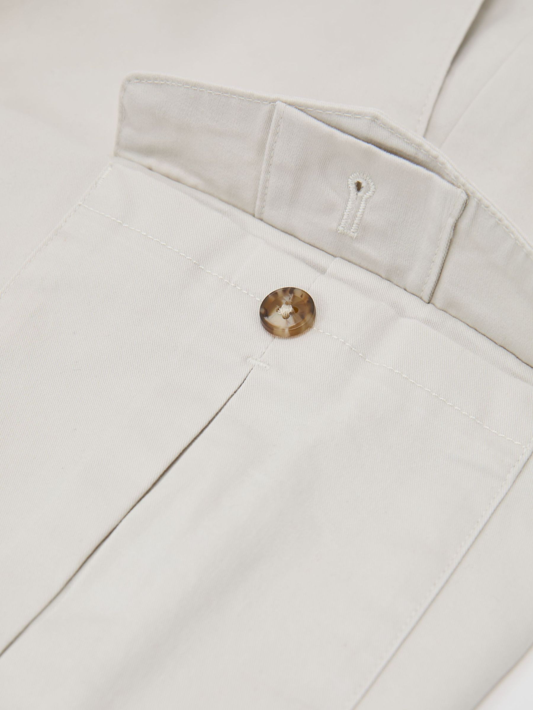 Cotton Cargo Chino Shorts with Stretch in Chalk - image 4