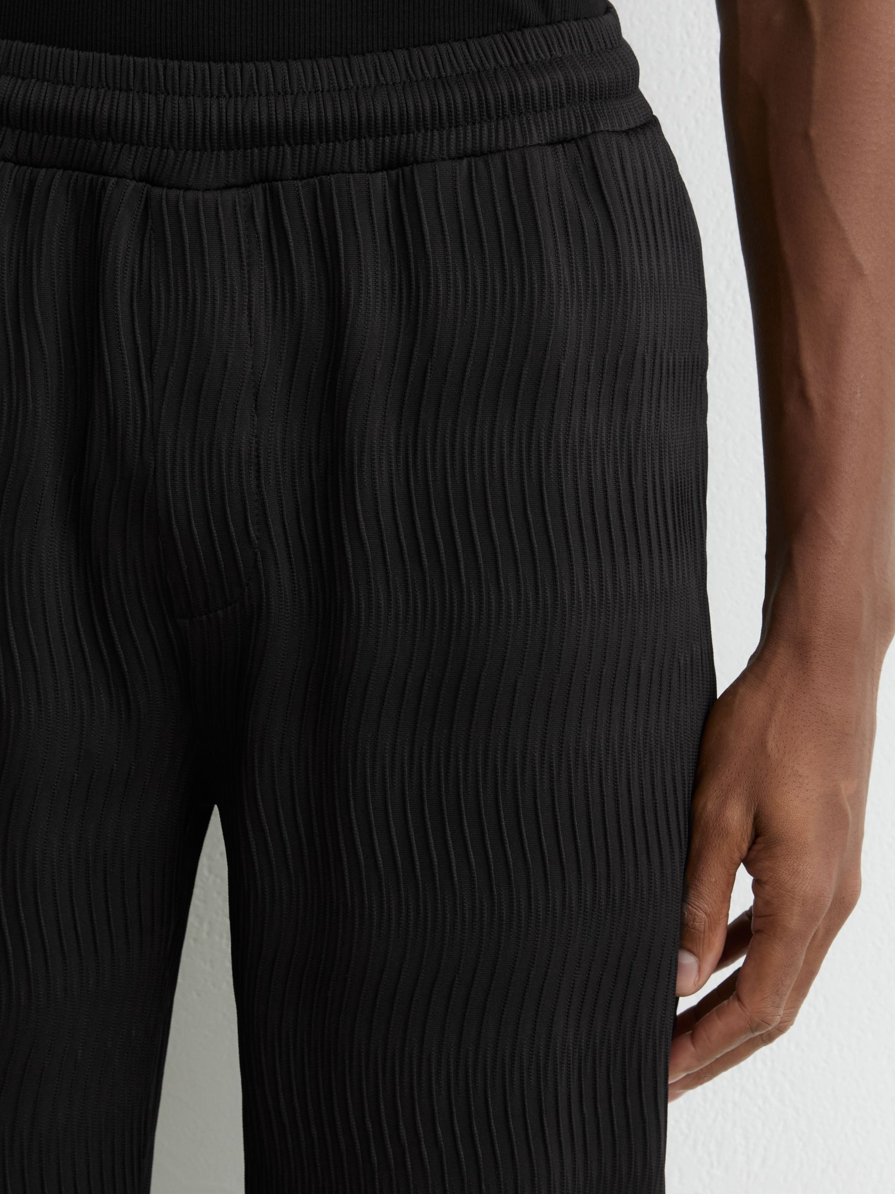 Wave Jacquard Drawstring Trouser in Black - Image 3 of 6