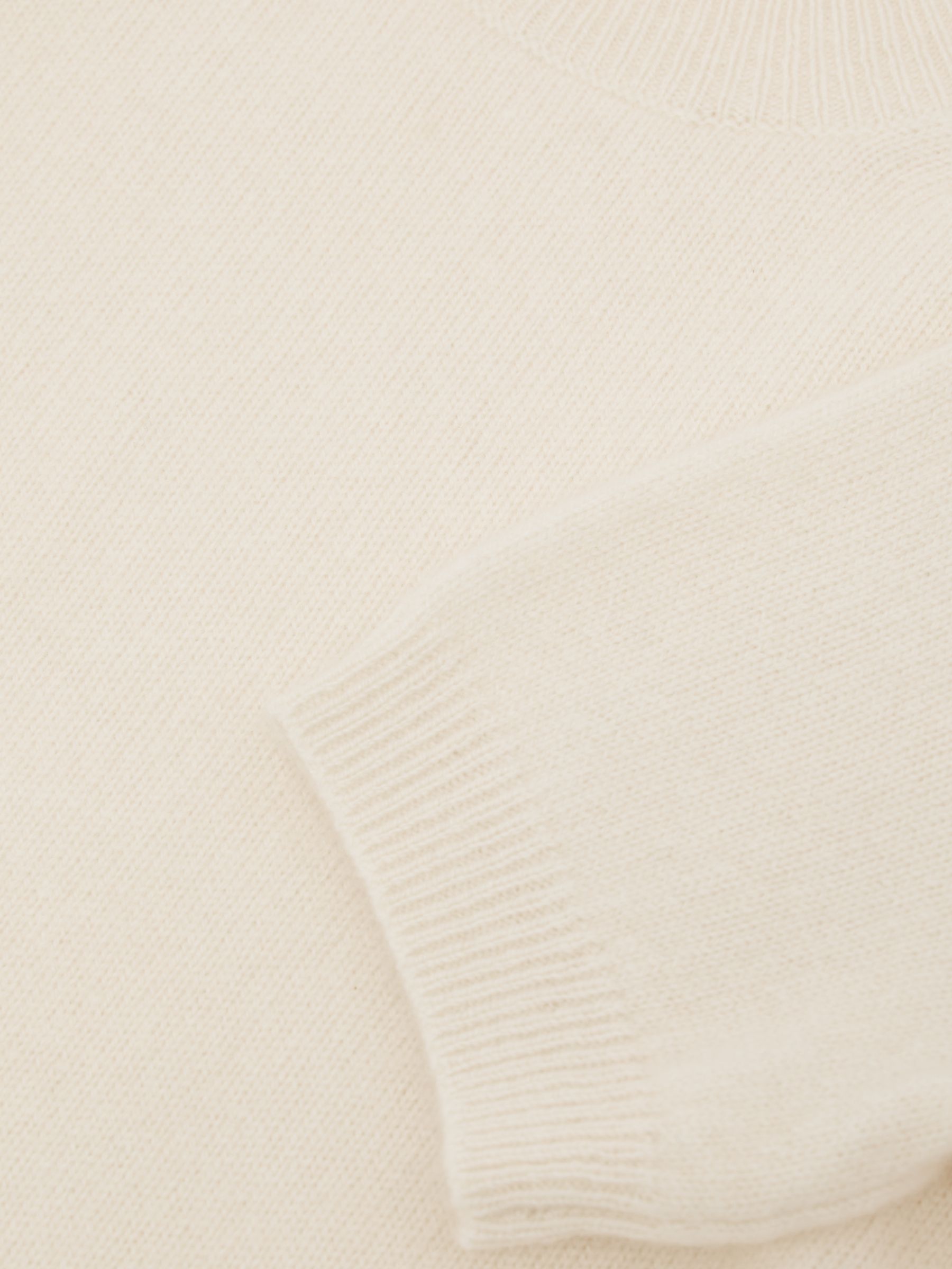 100% Cashmere Crew Neck T-Shirt in Ivory - Image 8 of 8