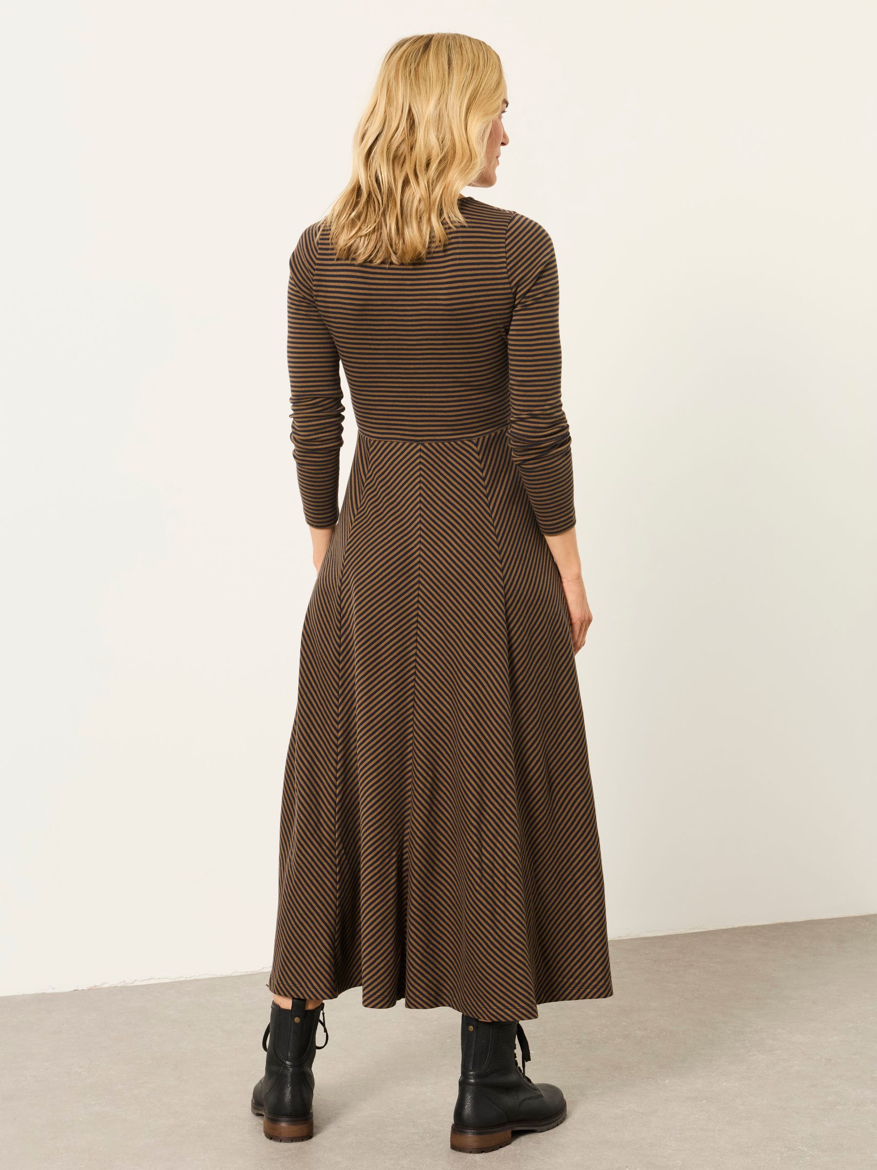 Polly Navy Stripe Midaxi Jersey Dress - Image 2 of 6 Polly Navy Stripe Midaxi Jersey Dress - Image 2 of 6