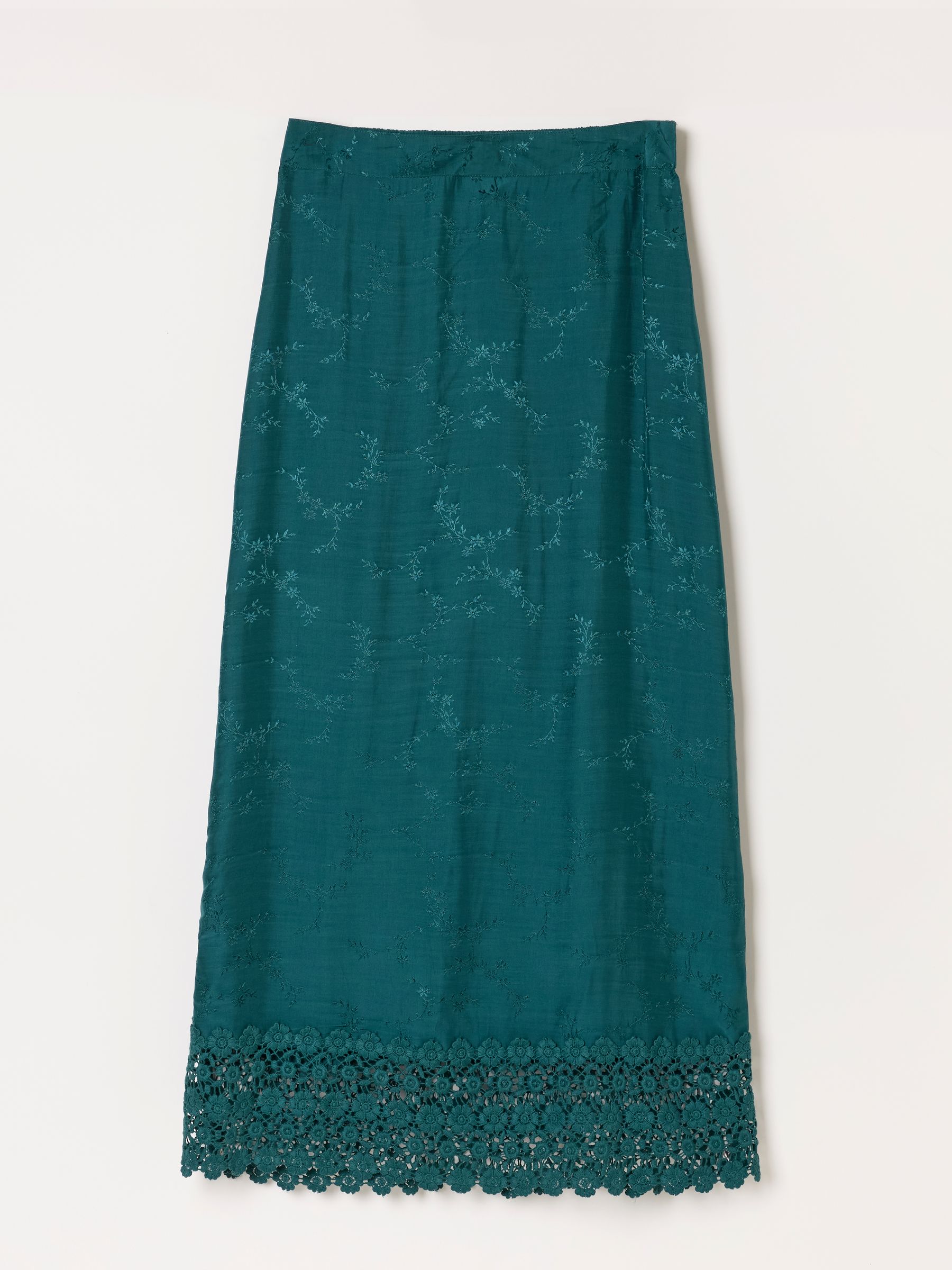 Sophie Teal Blue Regular Jacquard Midaxi Skirt - Image 5 of 5
