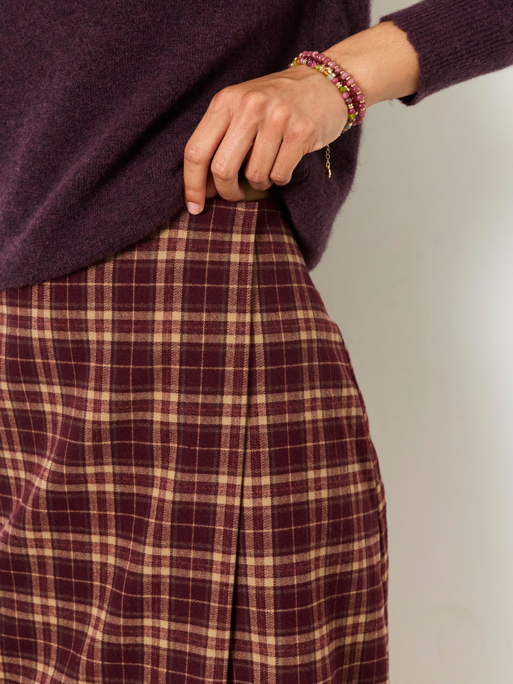 Elissa Dark Purple Kilt Skirt - Image 3 of 6