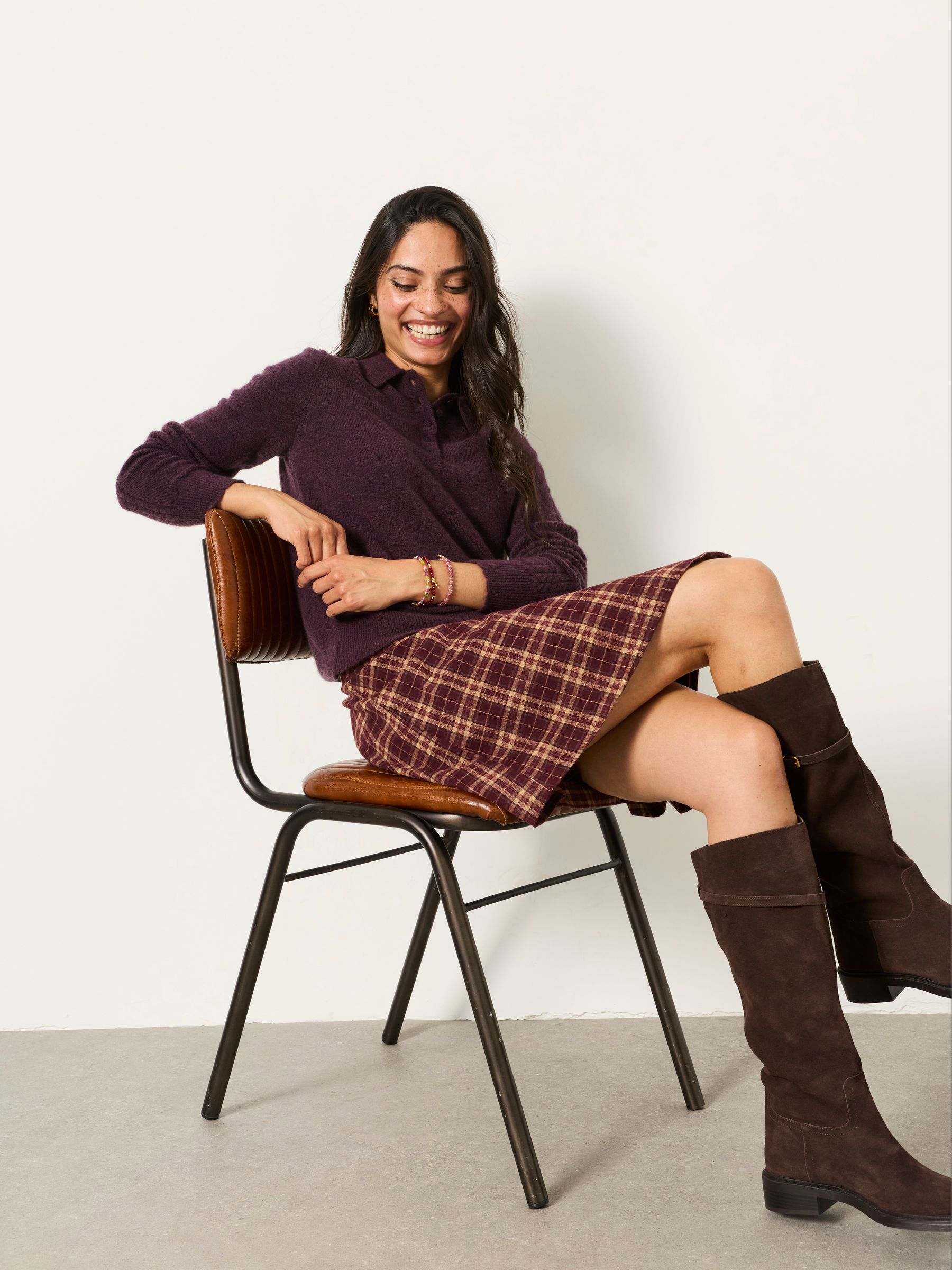 Elissa Dark Purple Kilt Skirt - Image 5 of 6