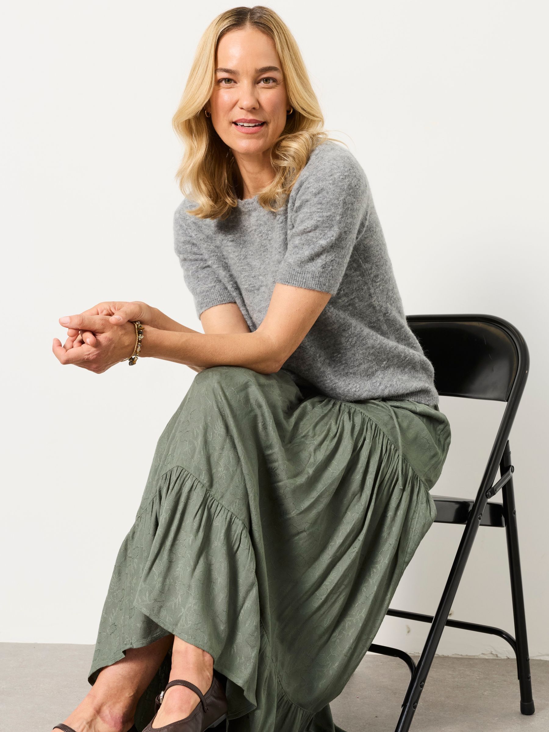 Jayla Olive Green Maxi Skirt - Image 5 of 6