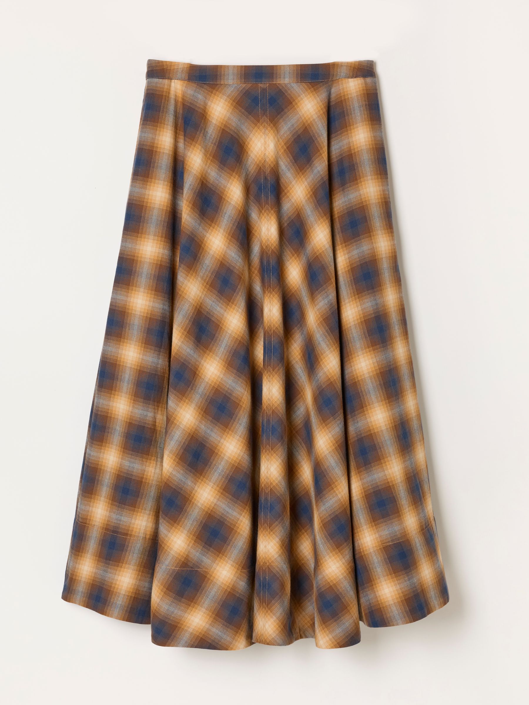 Freya Tan Brown Check Midi Skirt - Image 6 of 6 Freya Tan Brown Check Midi Skirt - Image 6 of 6