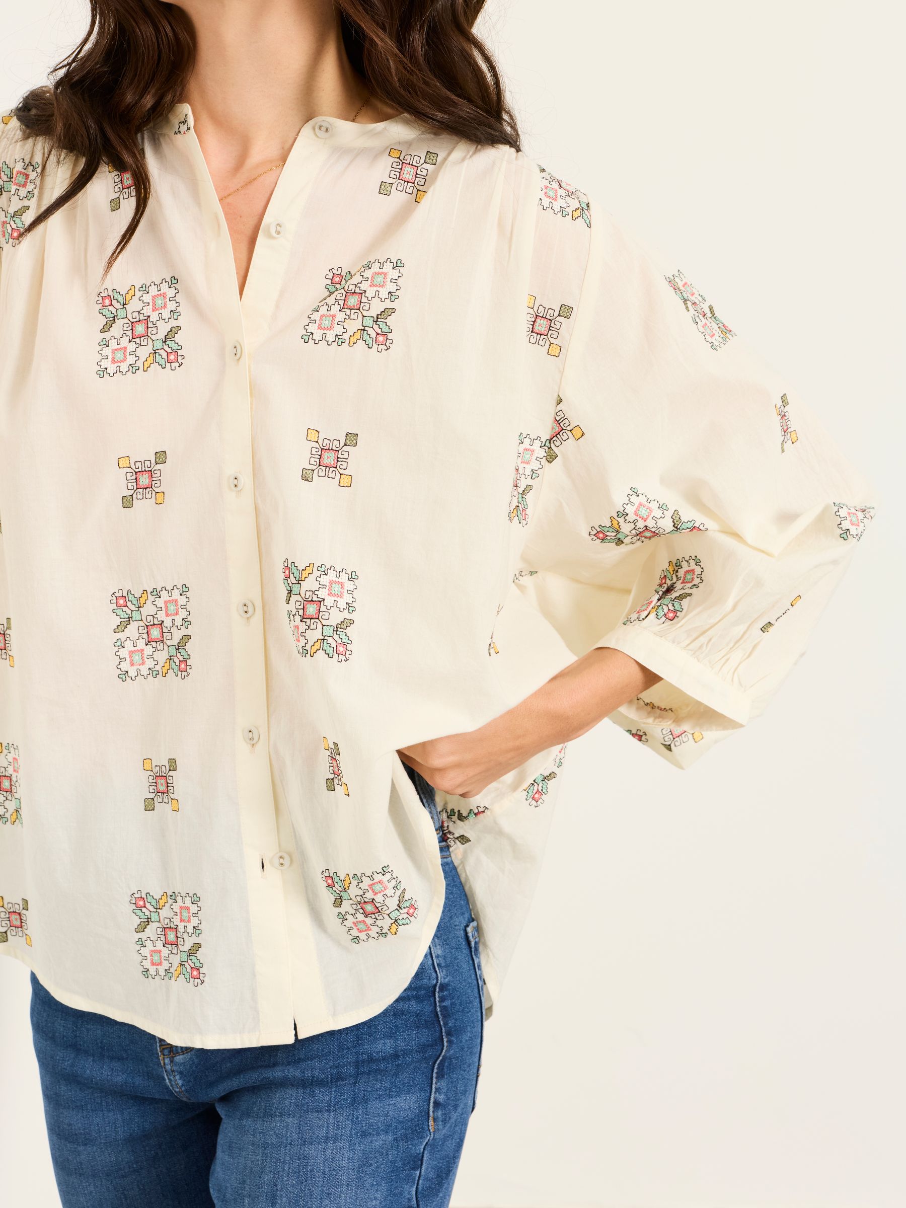 Ellen Ivory Embroidered Blouse - Image 4 of 5