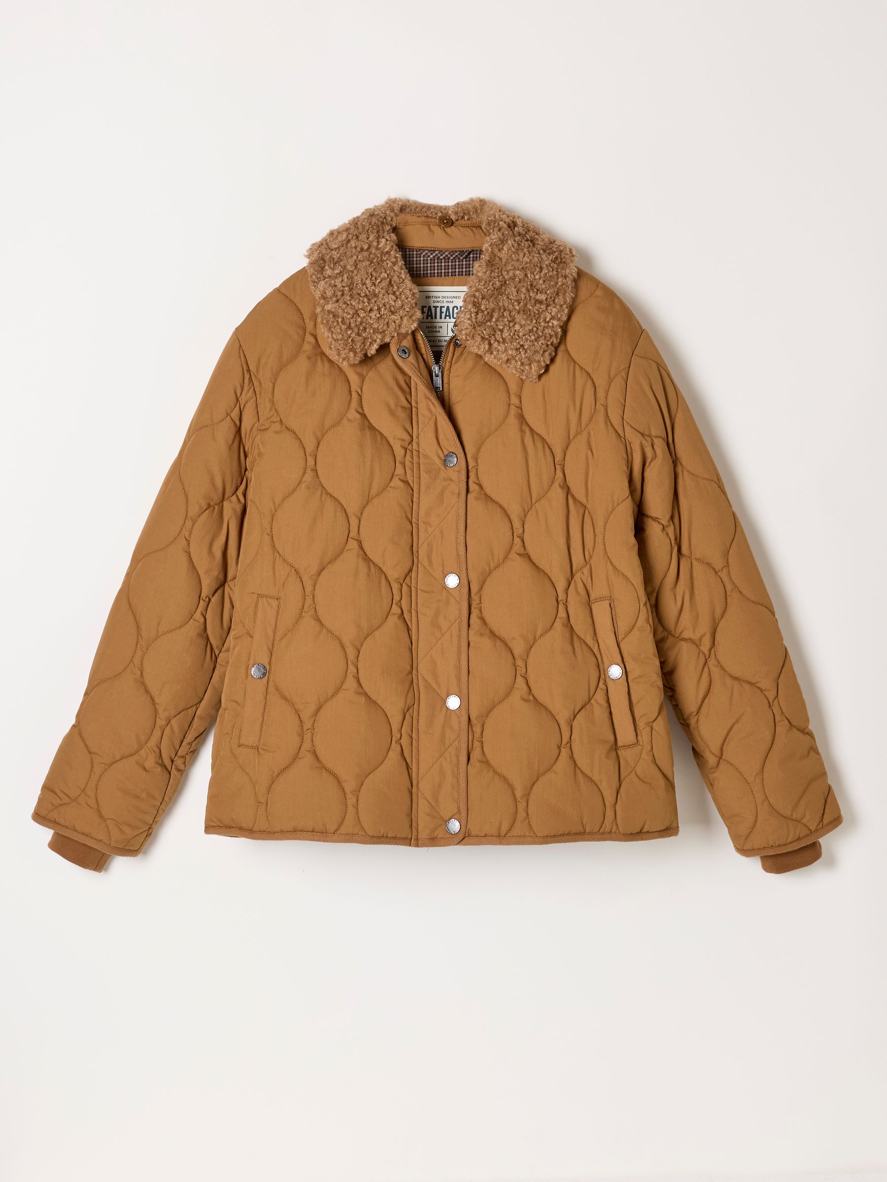 Cumbria Tan Brown Removable Collar Quilted Jacket - Image 8 of 8 Cumbria Tan Brown Removable Collar Quilted Jacket - Image 8 of 8