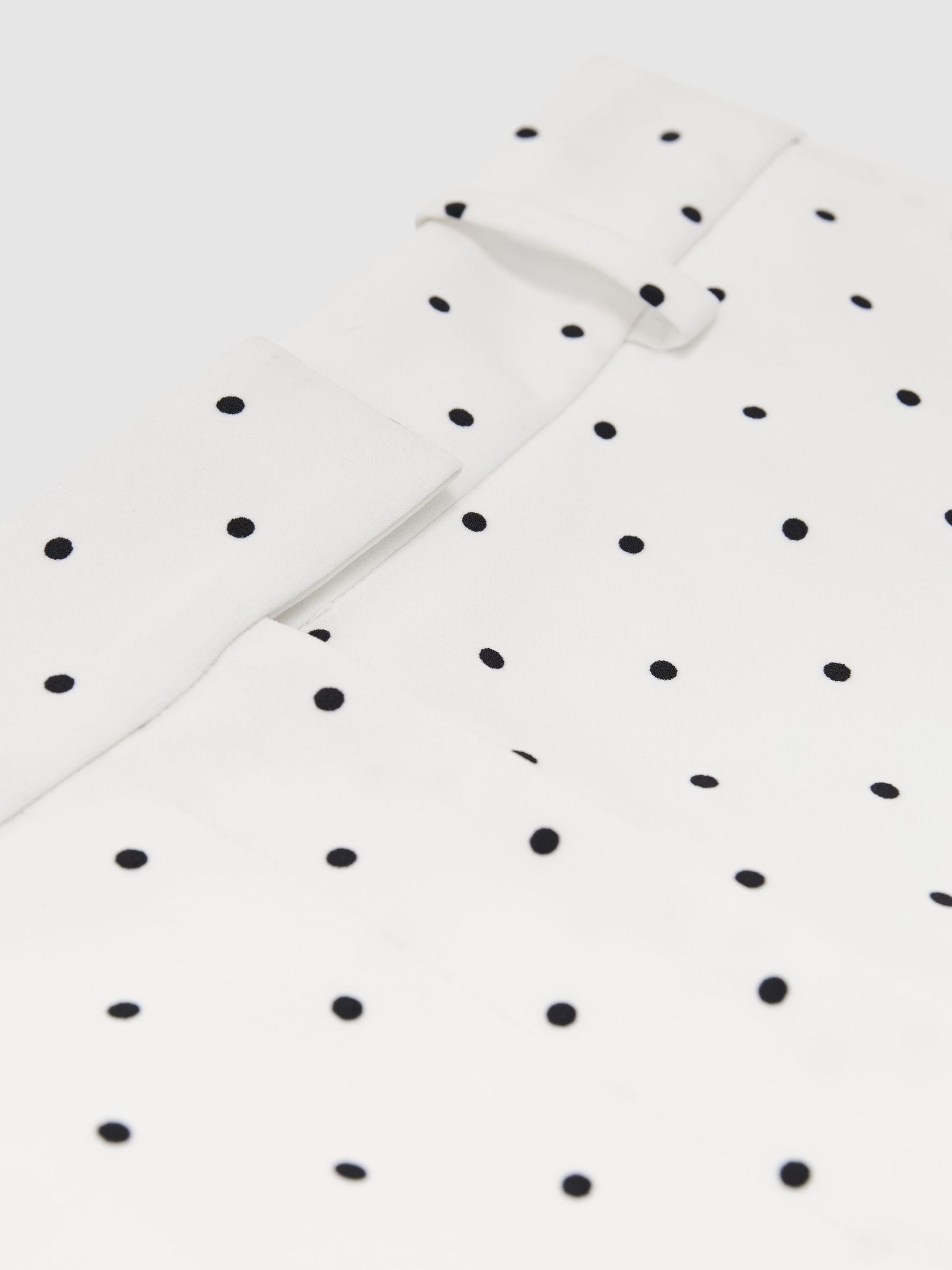 Polka-Dot Wide-Leg Suit Trousers in White/Navy - image 2