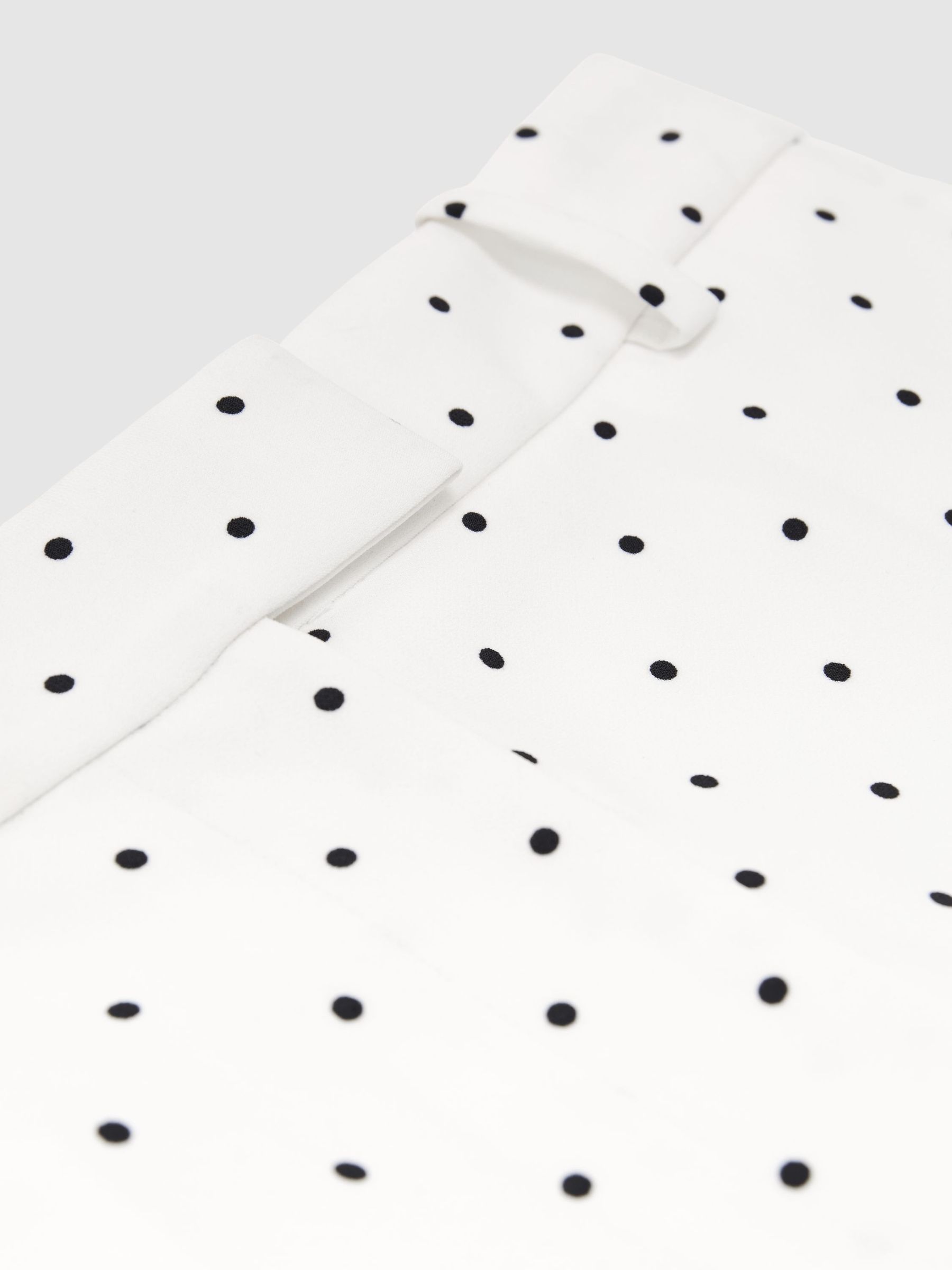 Petite Polka-Dot Wide-Leg Suit Trousers in White/Navy - image 4