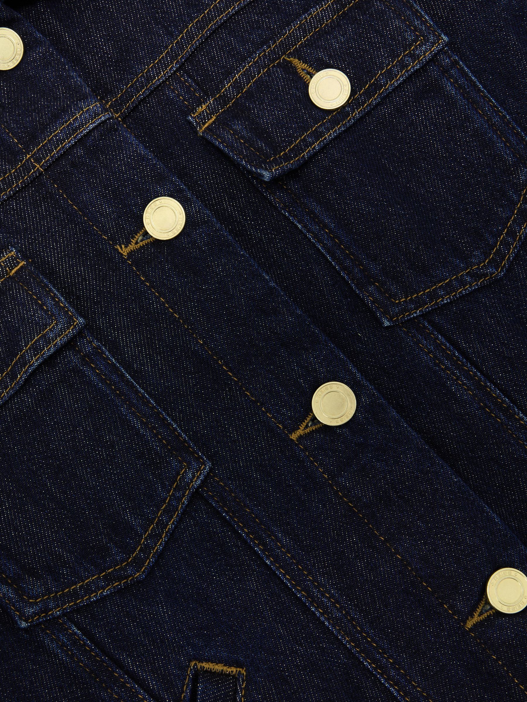 Denim Trucker Jacket in Dark Blue - Image 7 of 7