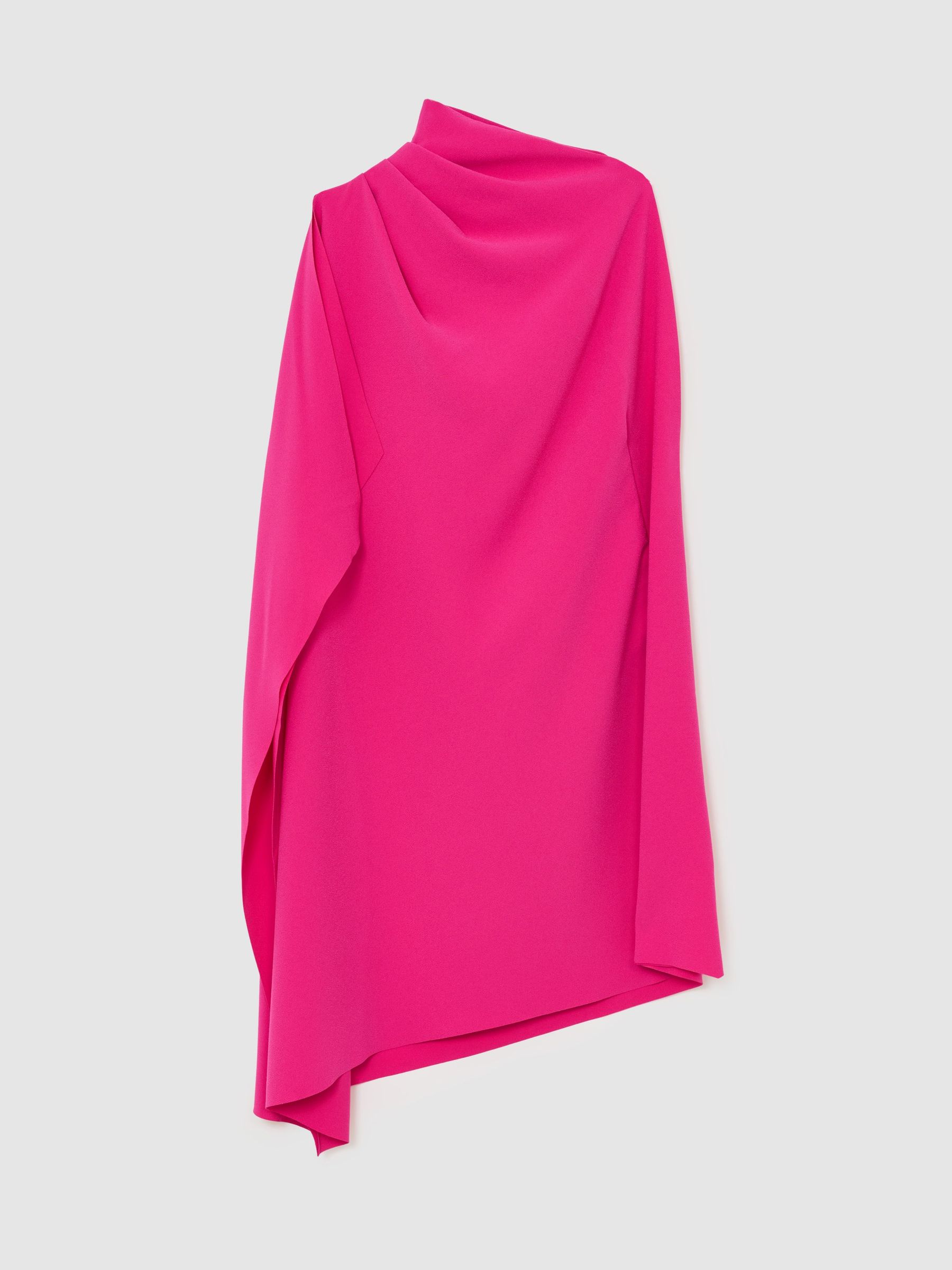 One-Shoulder Draped Mini Dress in Pink - image 1