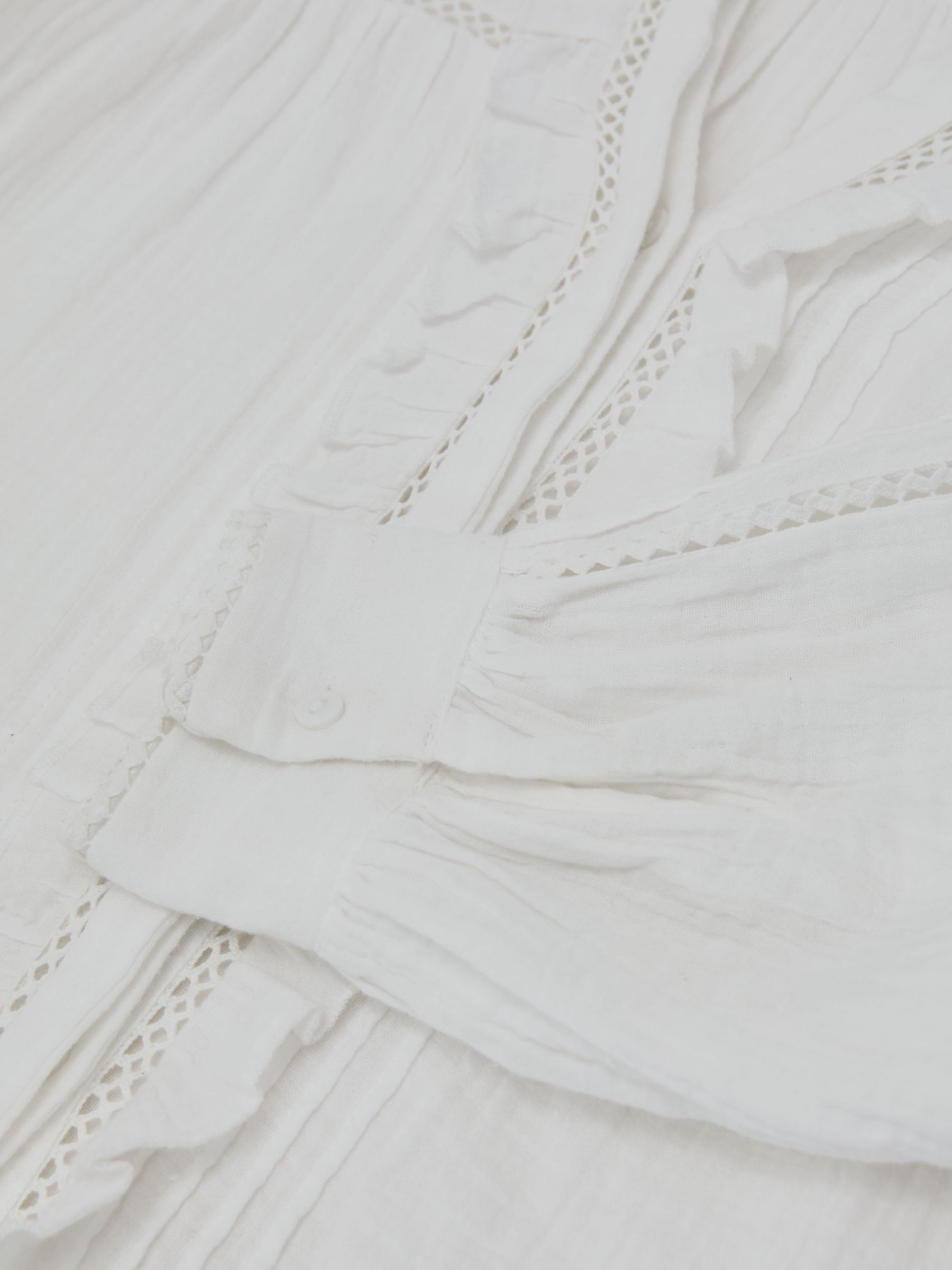 Cotton Cheesecloth Long-Sleeve Top in Ivory - Image 7 of 7