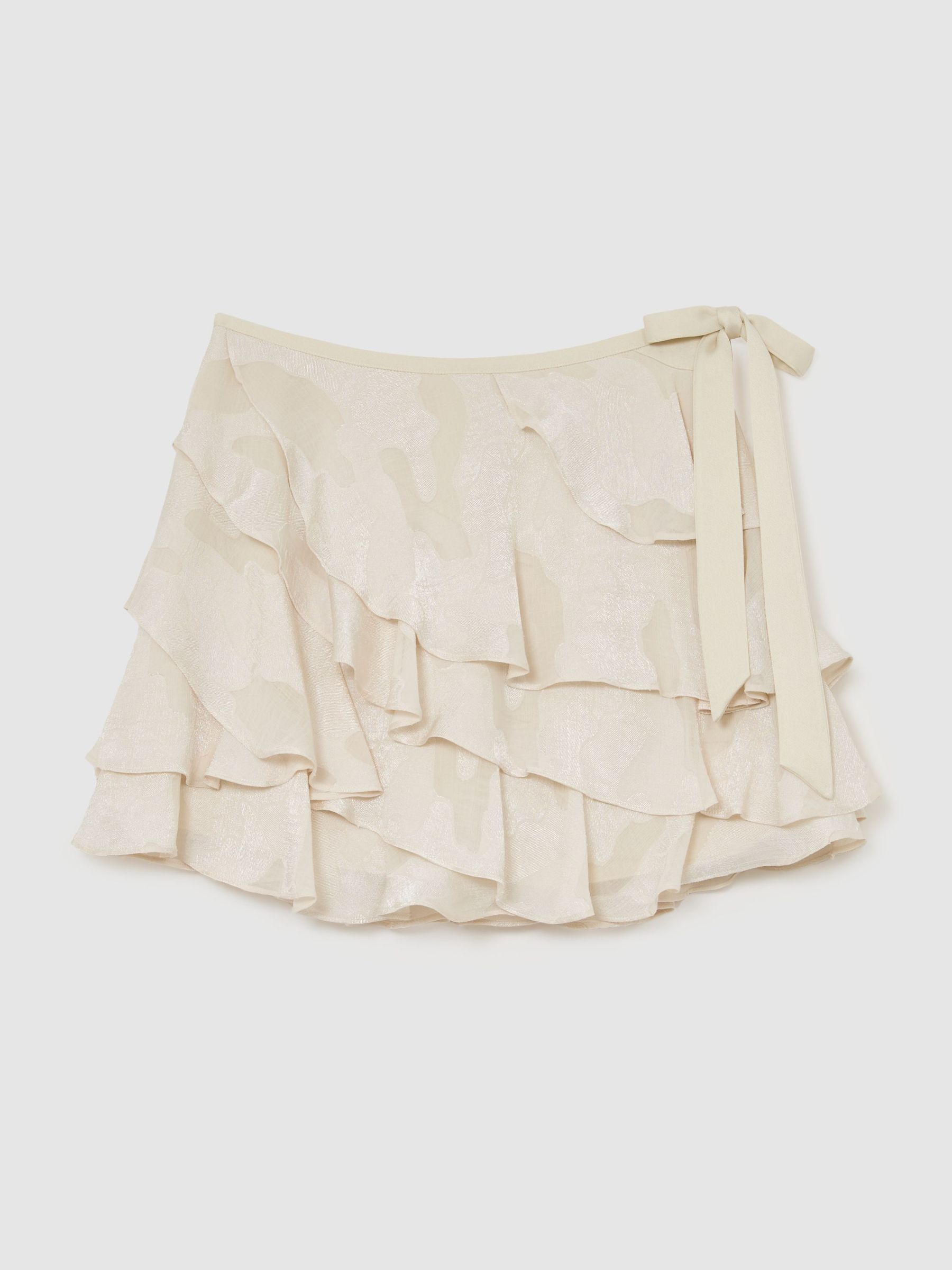 Jacquard Ruffled Mini Skort in Cream - image 1
