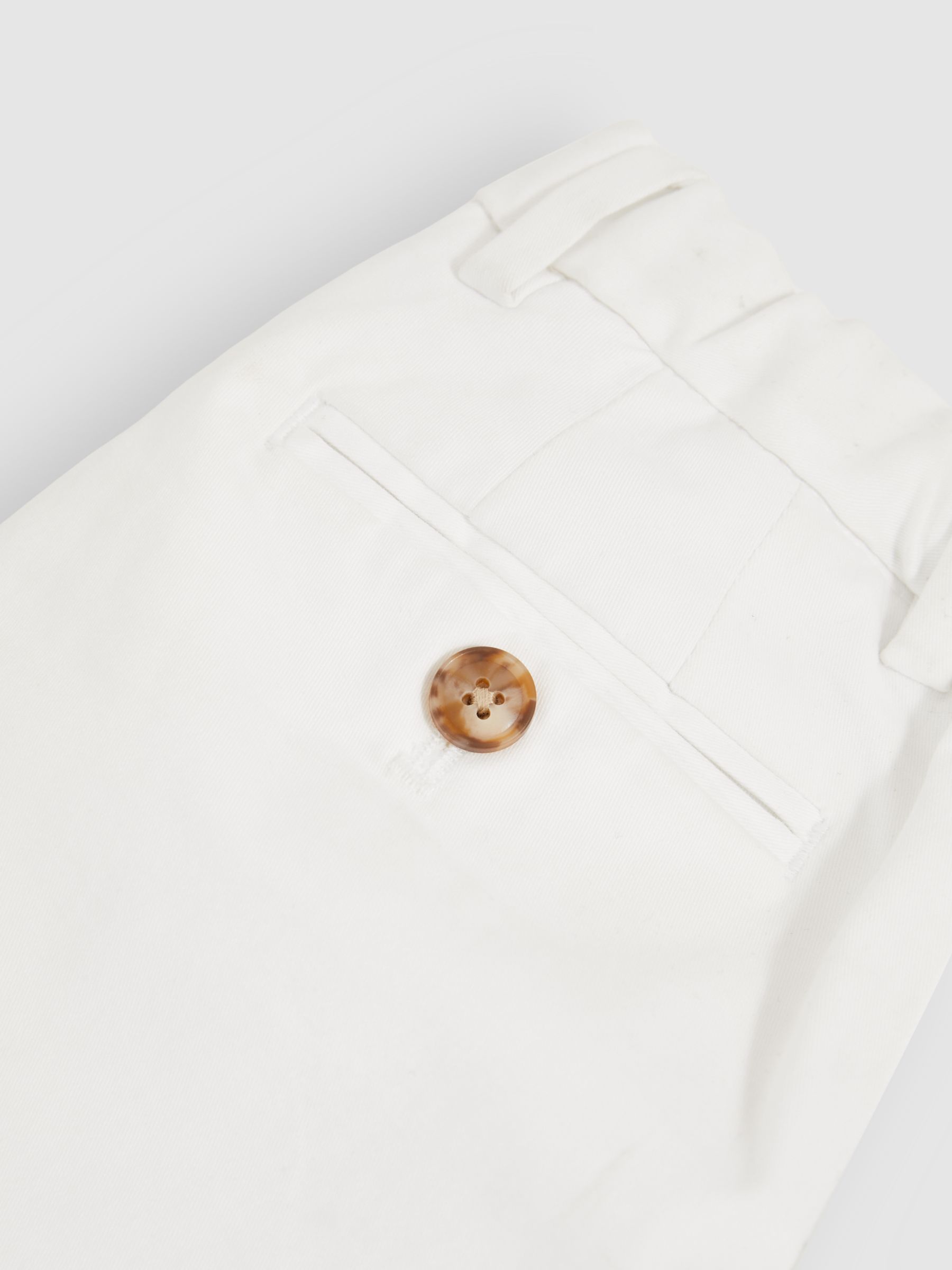 3-9 yrs Cotton Chino Shorts with Stretch in White - Image 4 of 4