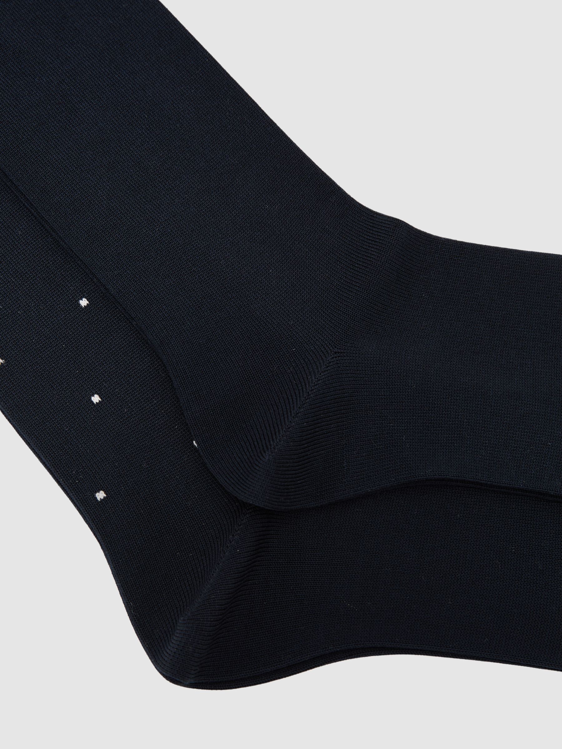 2 Pack Cotton-Blend Logo and Spot Socks in Blue - Image 2 of 3