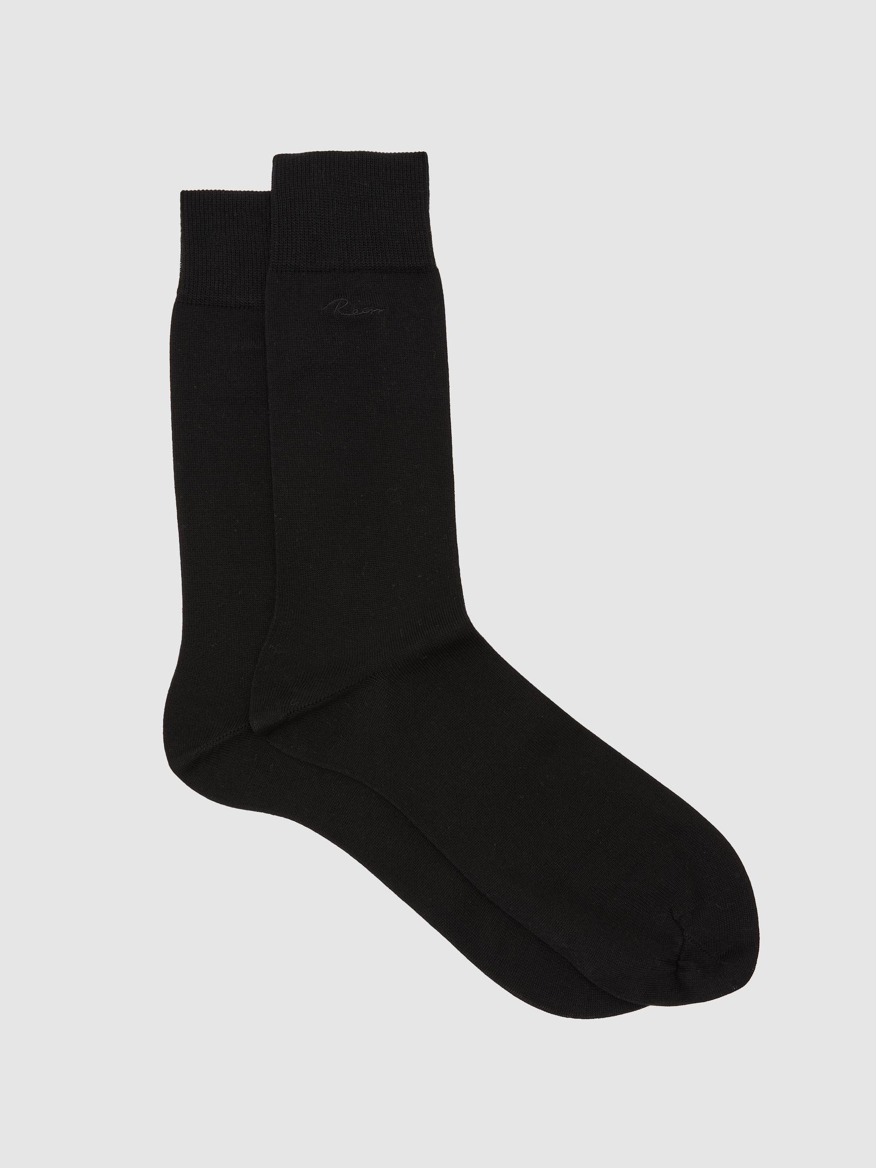 Cotton-Blend Script-Logo Socks in Black - image 3