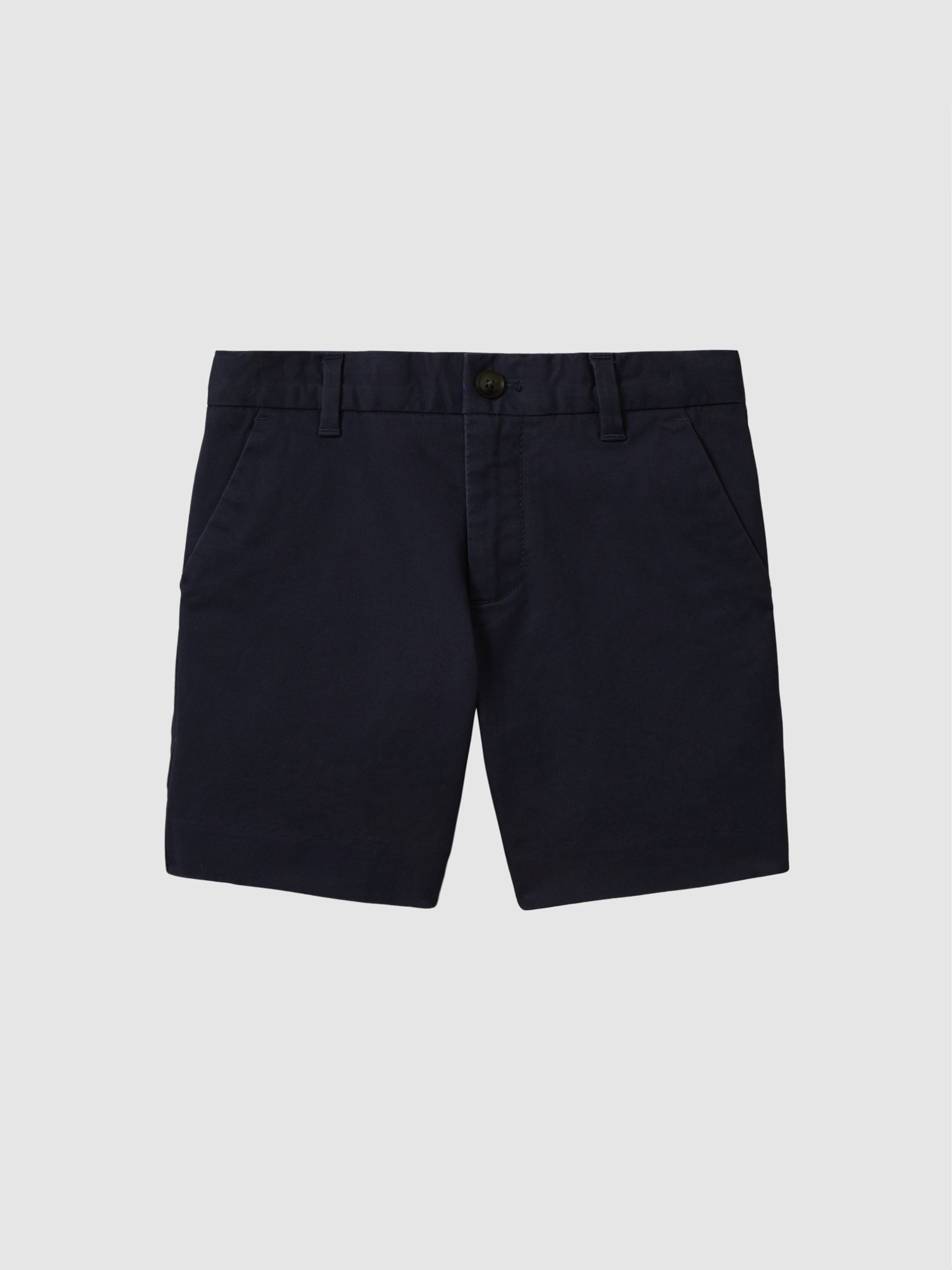 13-14 yrs Cotton Chino Shorts with Stretch in Navy - Image 1 of 4