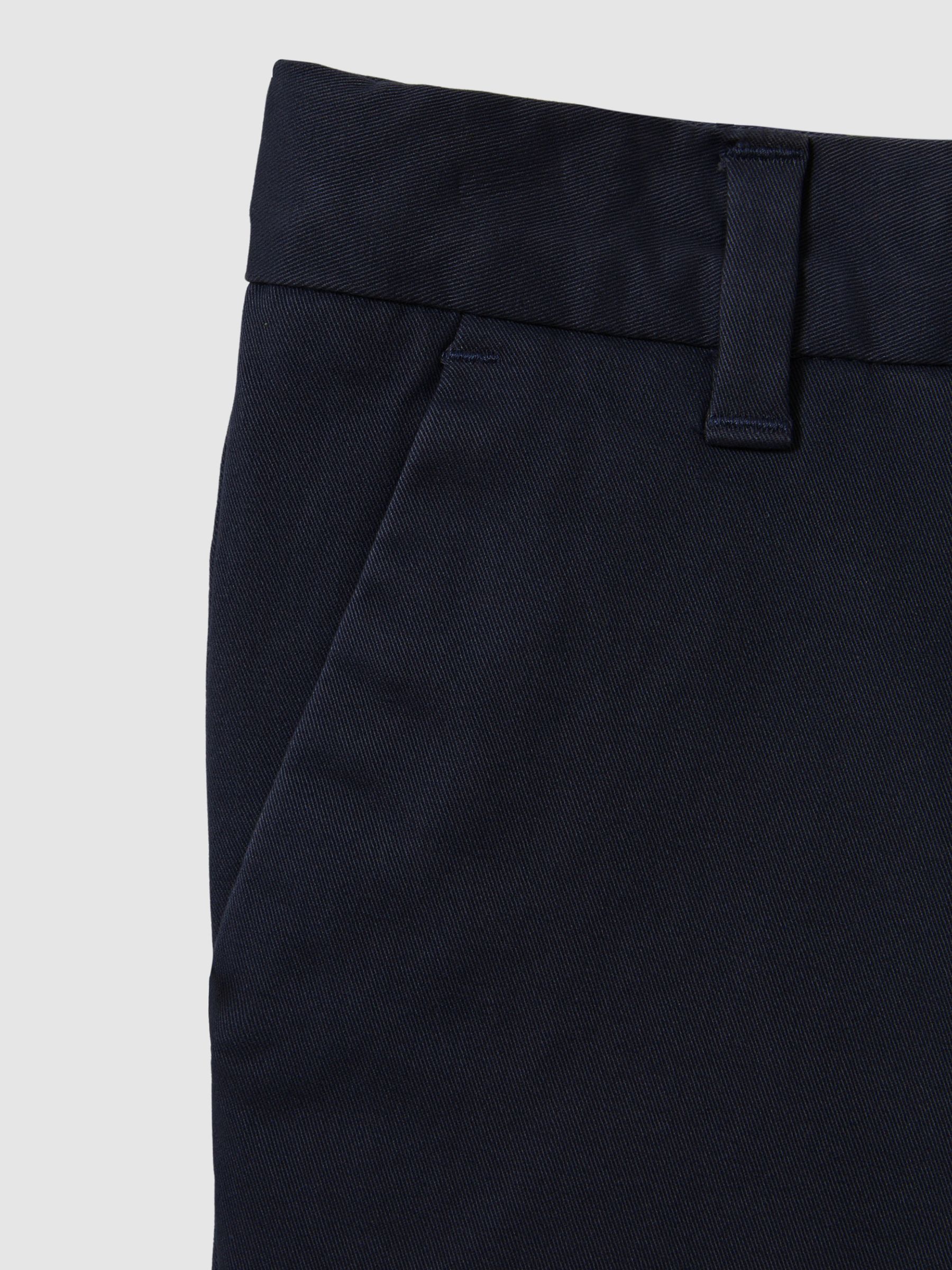 13-14 yrs Cotton Chino Shorts with Stretch in Navy - Image 4 of 4