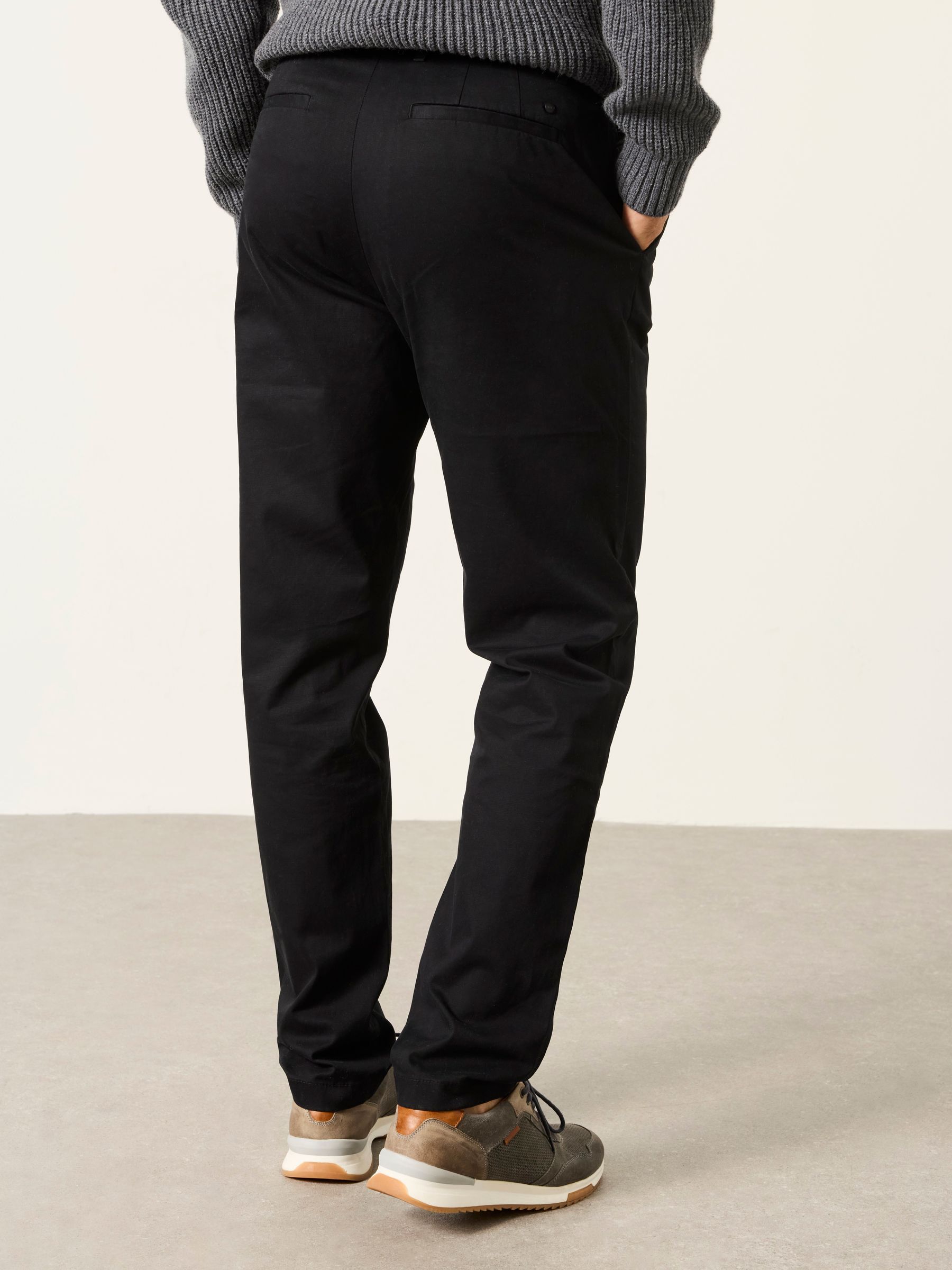 Bosbury Black Tailored Fit Smart Chino Trousers - Image 2 of 5 Bosbury Black Tailored Fit Smart Chino Trousers - Image 2 of 5