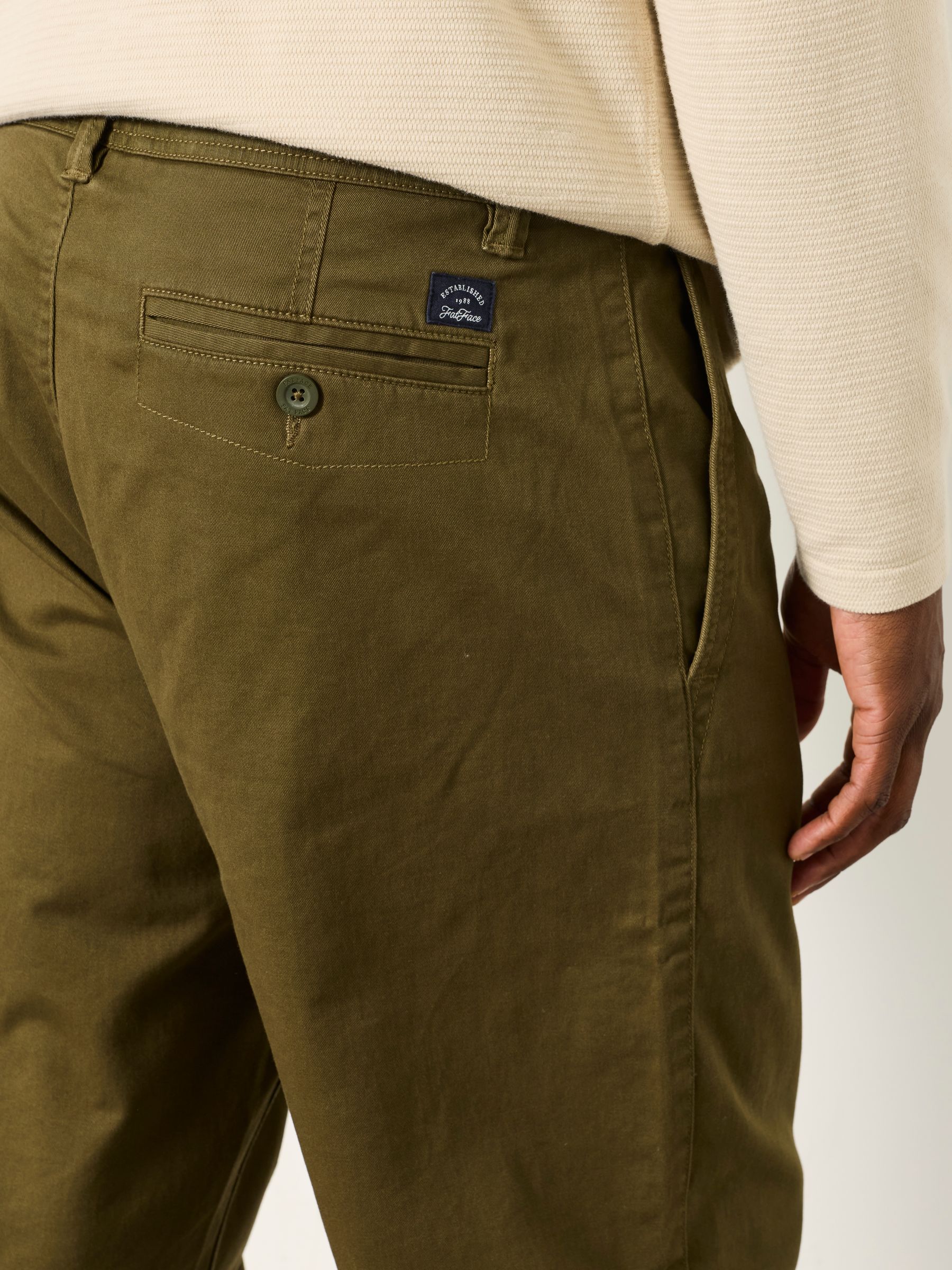 Carbis Khaki Green Relaxed Fit Chinos - Image 3 of 6
