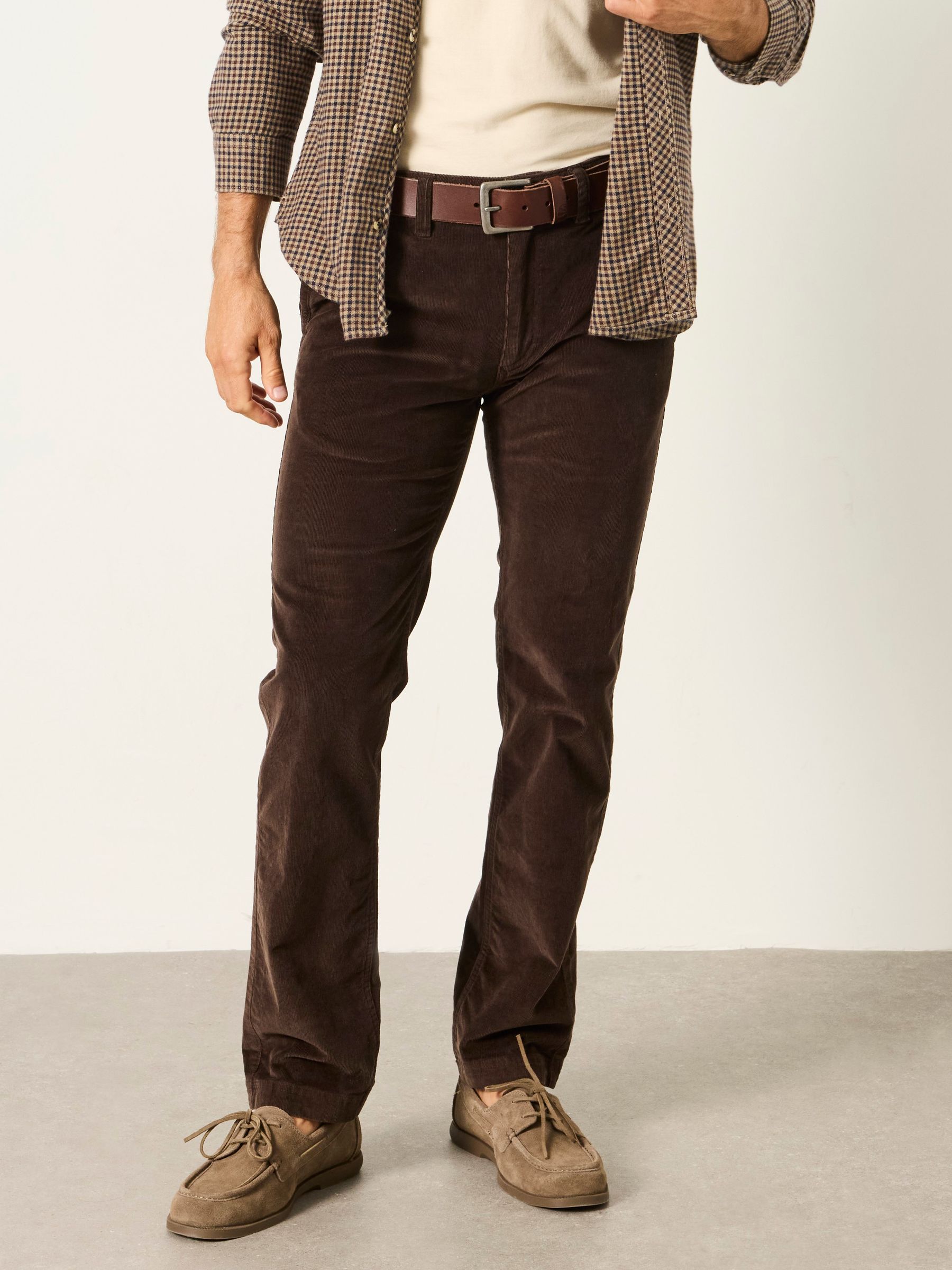 Chocolate Brown Cord Straight Fit Trousers - Image 1 of 6 Chocolate Brown Cord Straight Fit Trousers - Image 1 of 6