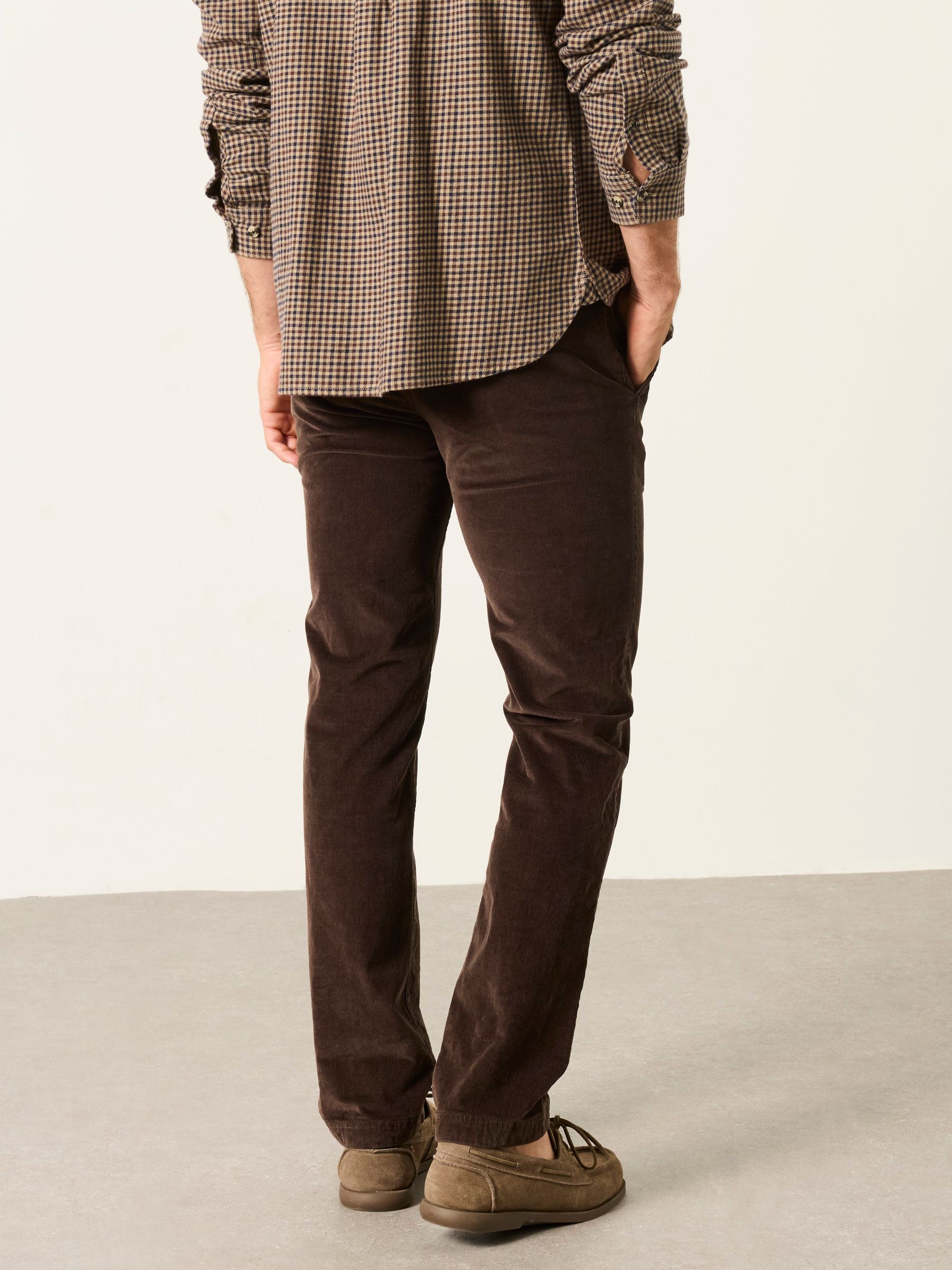 Chocolate Brown Cord Straight Fit Trousers - Image 2 of 6