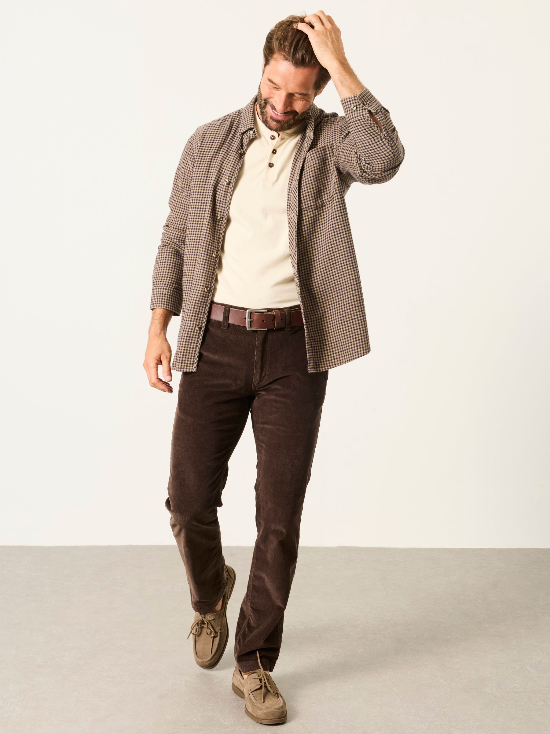 Chocolate Brown Cord Straight Fit Trousers - Image 4 of 6
