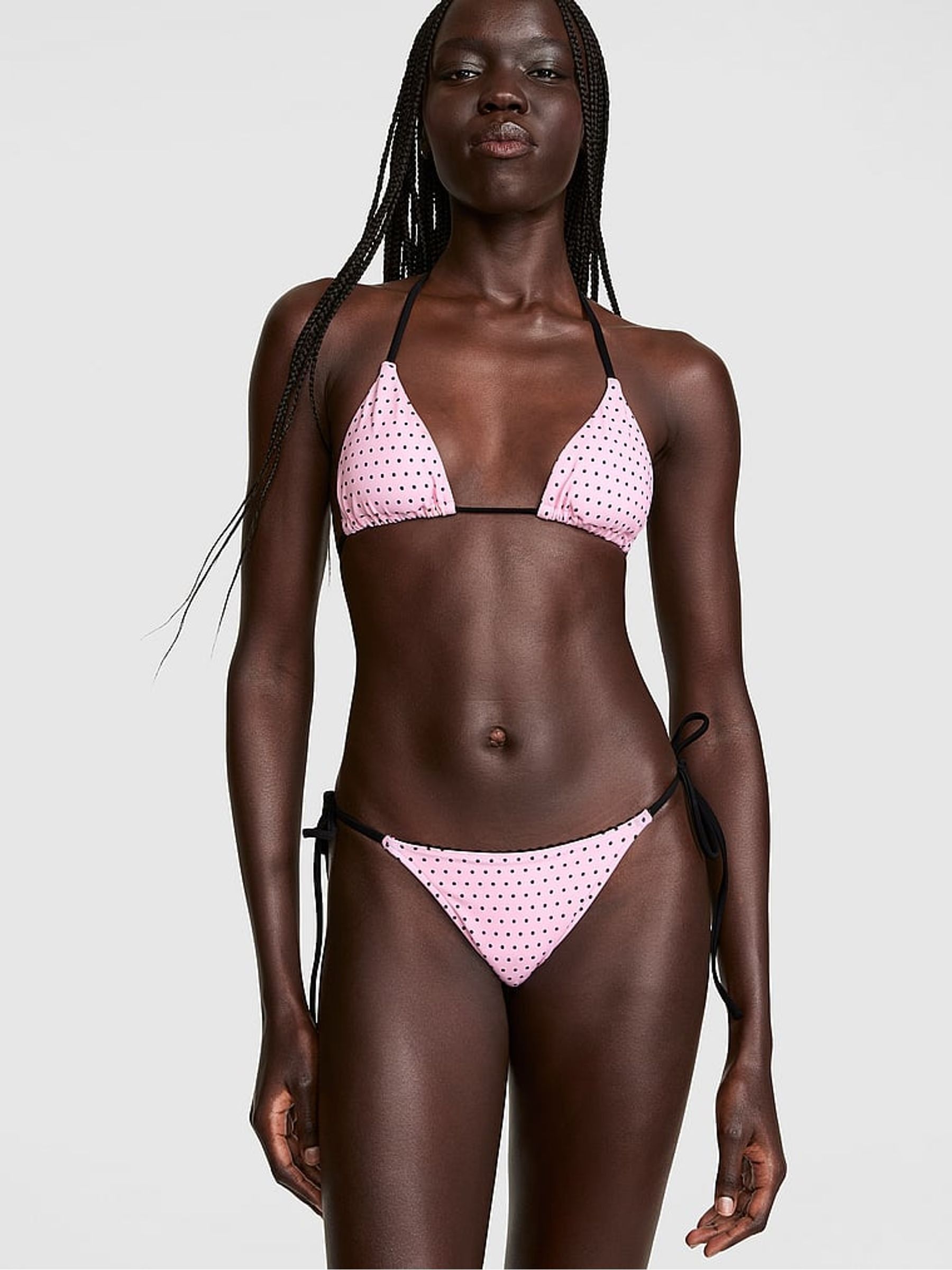 Pink Dot Print Tie Side Bikini Bottoms - Image 2 of 3