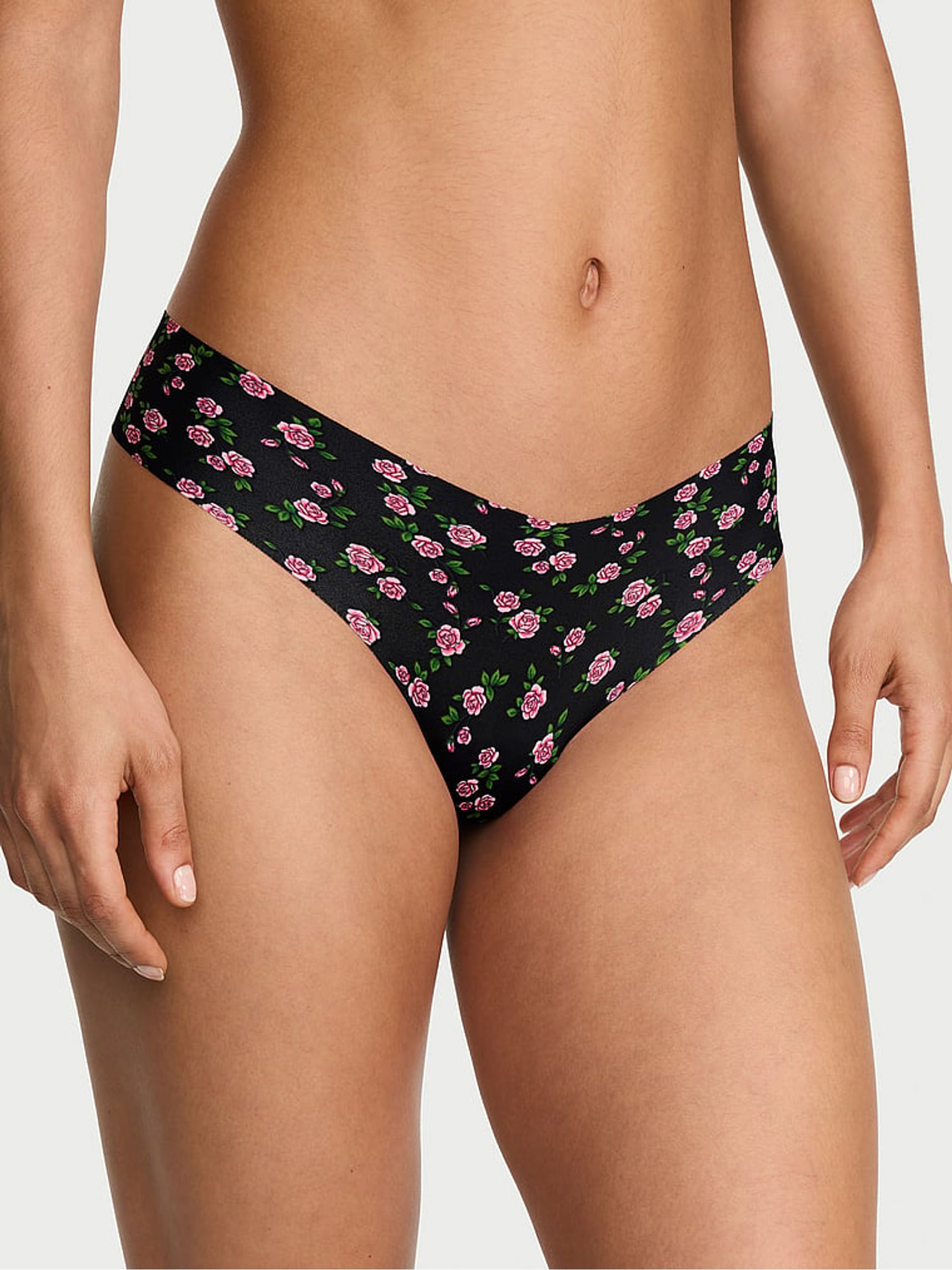 Black Roses Thong Knickers - Image 1 of 2 Black Roses Thong Knickers - Image 1 of 2