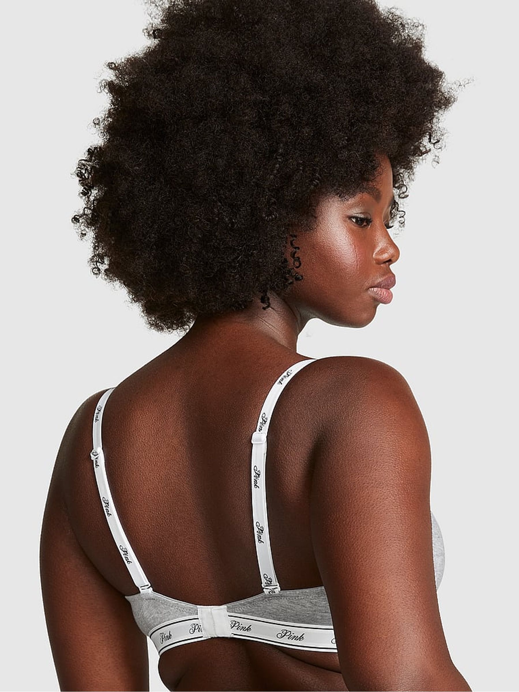 Medium Heather Grey Lightly Lined Logo Bra - Image 2 of 2