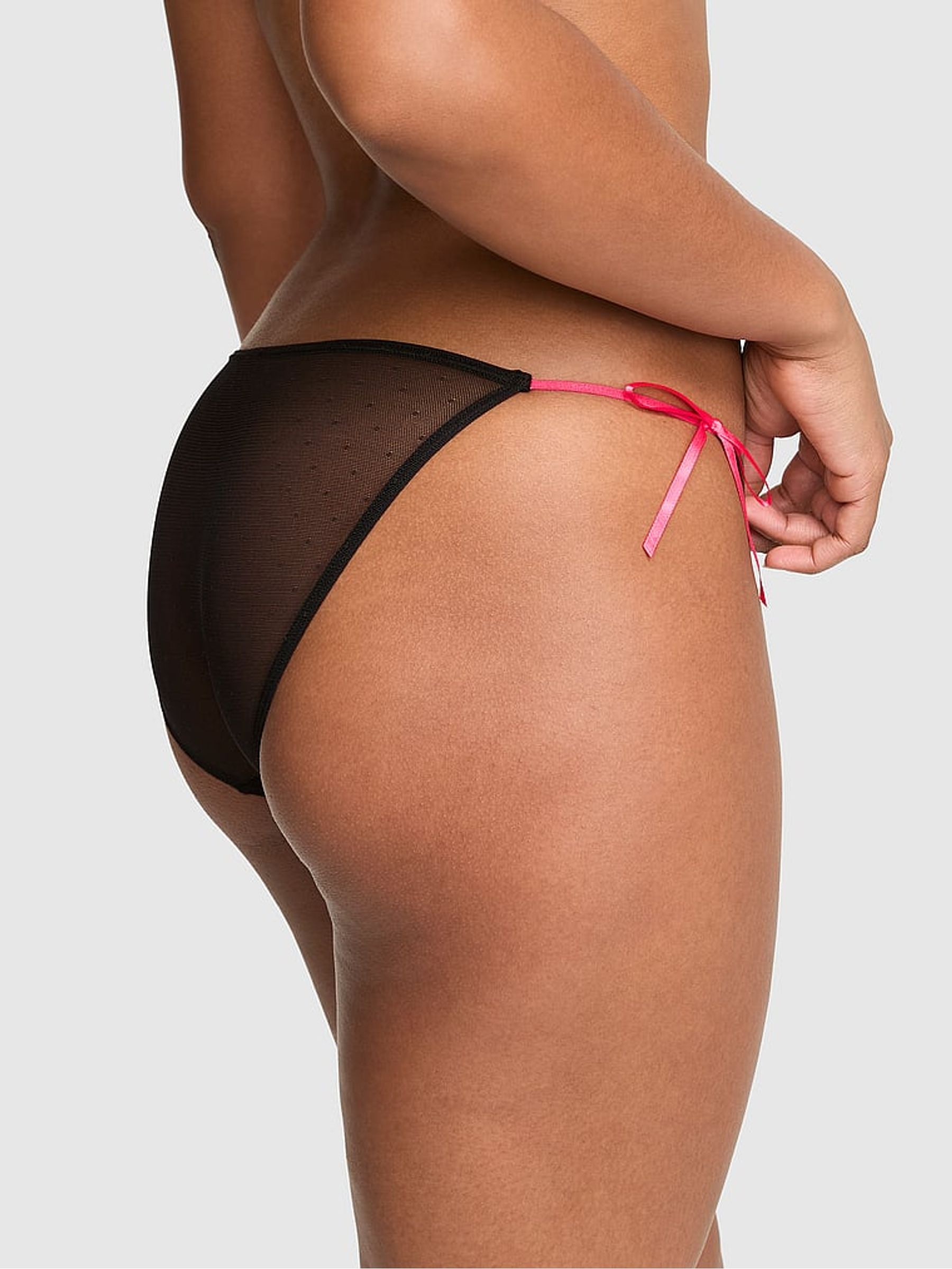Black Bikini Hibiscus Embroidery Knickers - Image 2 of 2