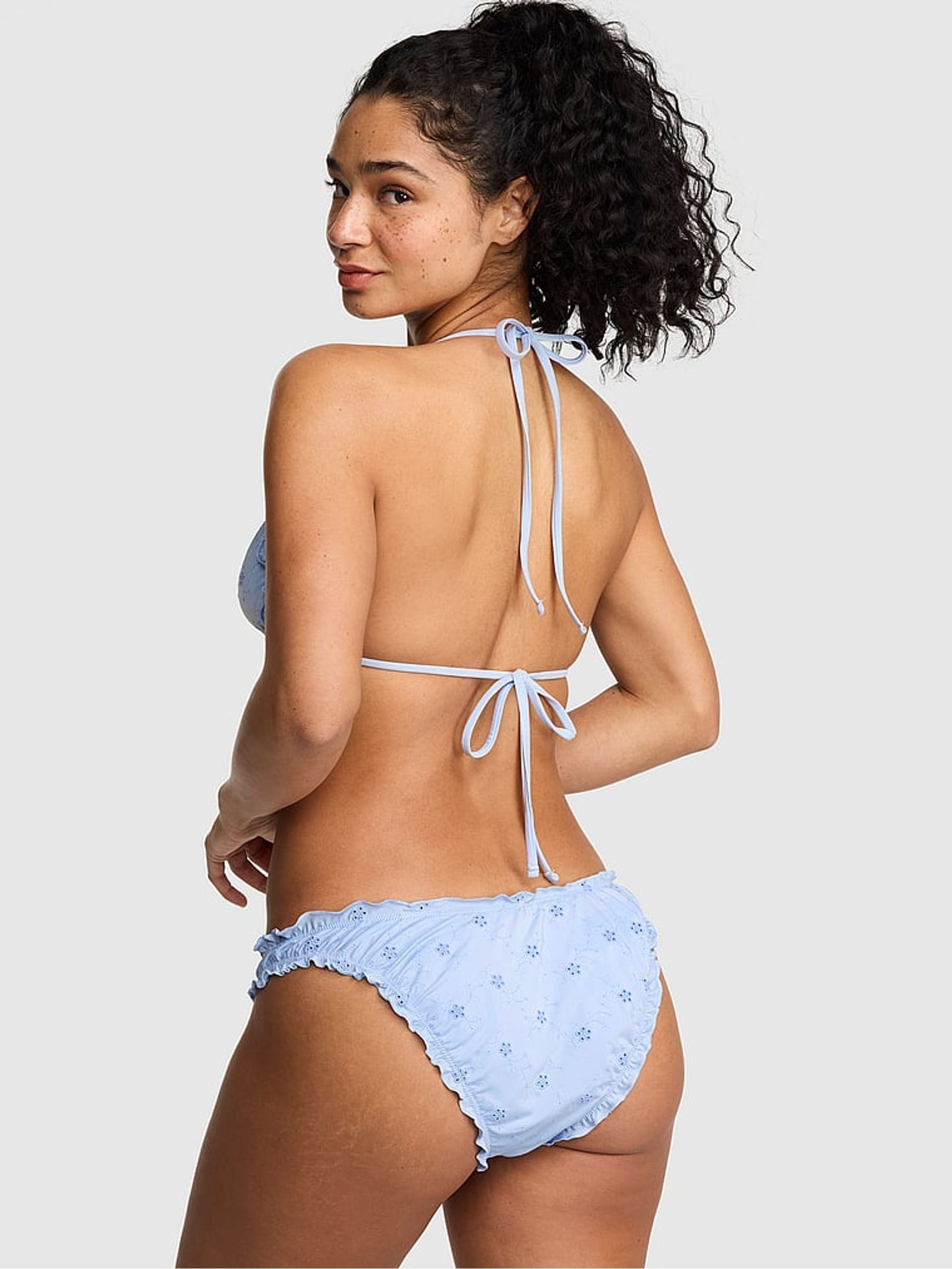 Blue Quartz Eyelet Triangle Bikini Top - Image 3 of 3