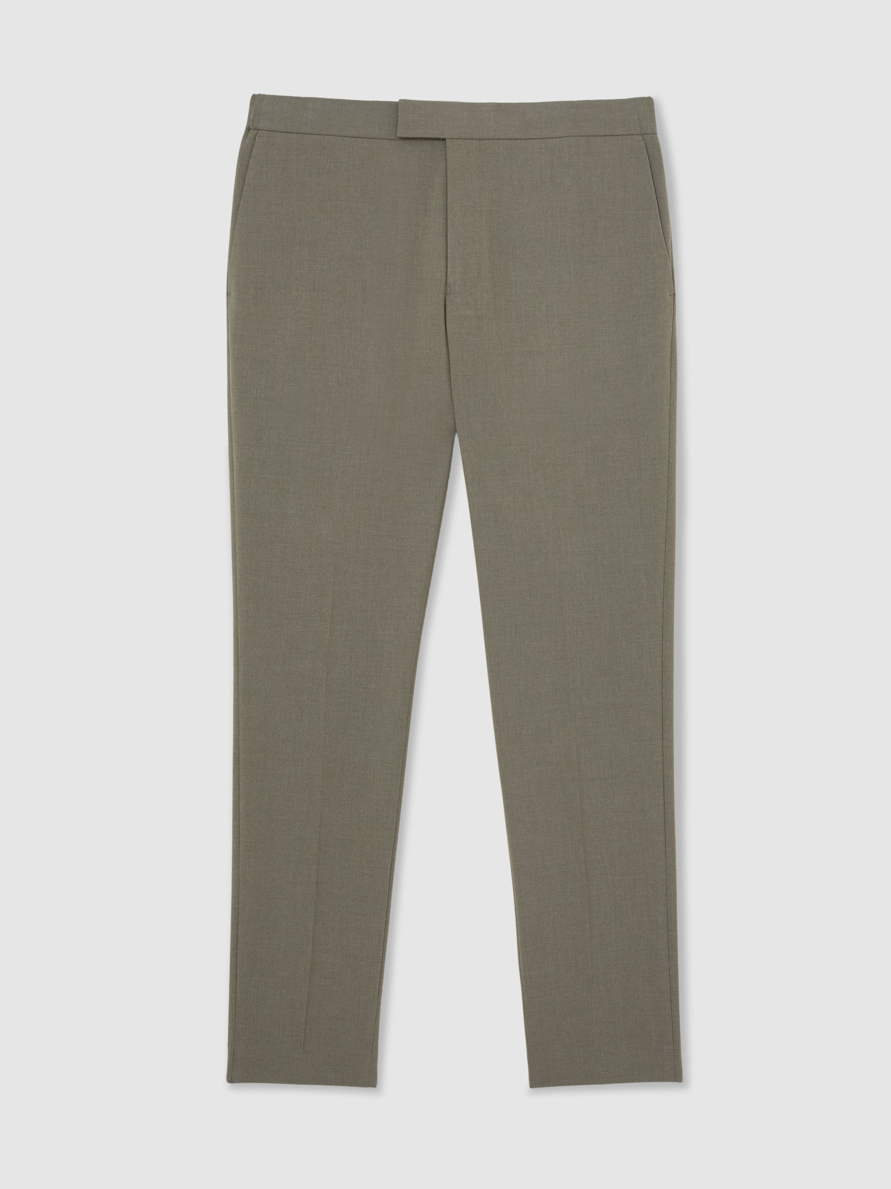 Stretch Slim-Fit Drawstring Trousers in Dark Sage Green - Image 2 of 7 Stretch Slim-Fit Drawstring Trousers in Dark Sage Green - Image 2 of 7