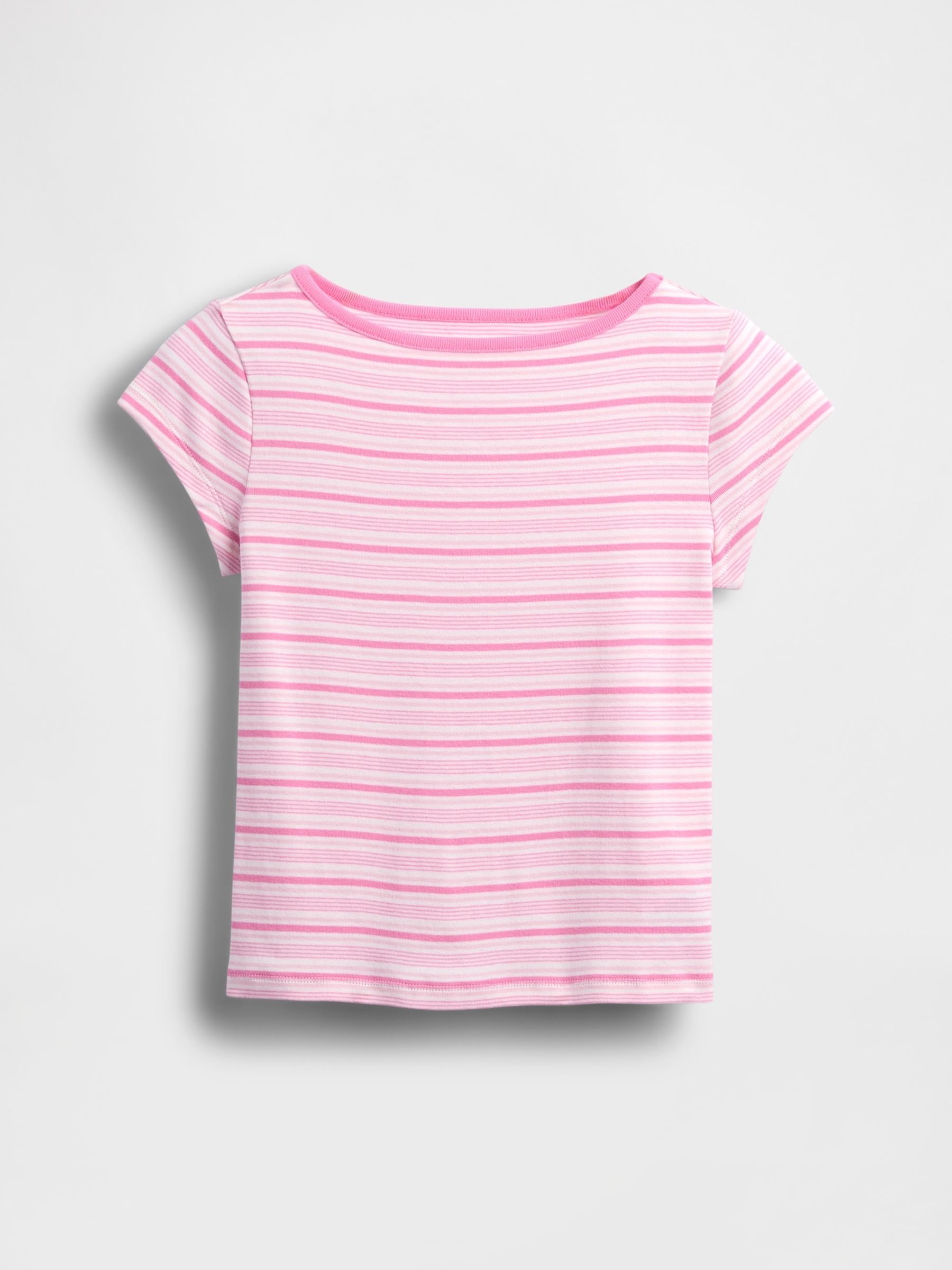 Pink stripe Cap-Sleeve Fitted T-Shirt - Image 3 of 4