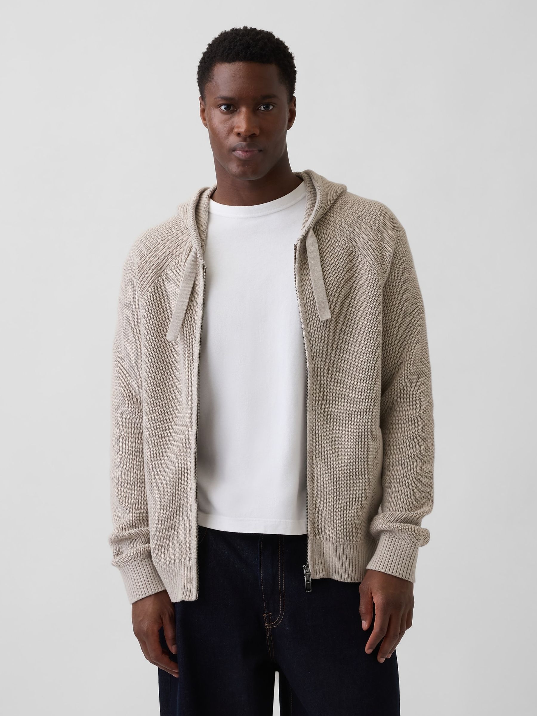 Brown Raglan Zip Hooded Jumpers - Image 1 of 4