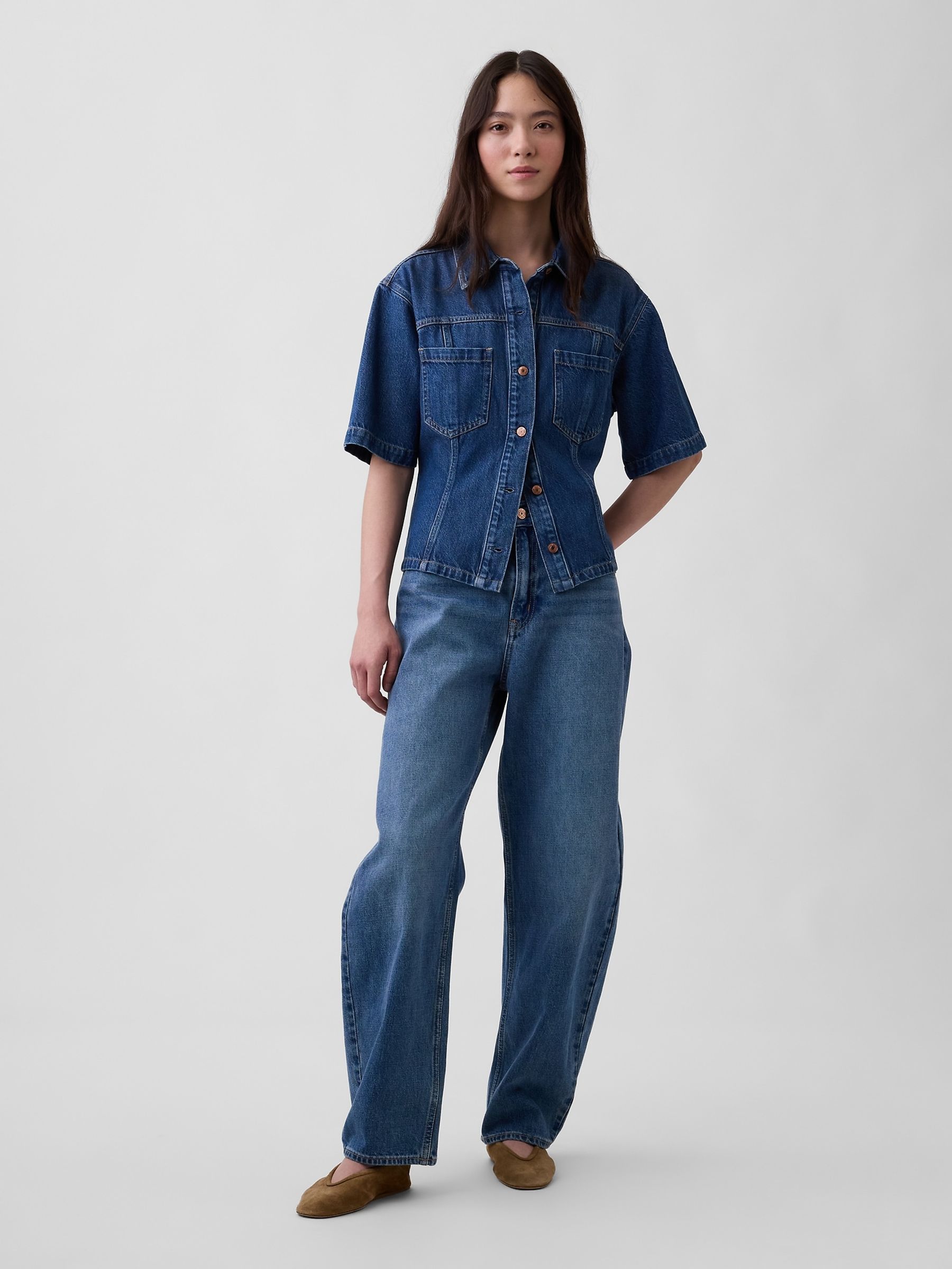 Blue UltraSoft Denim Pocket Shirt - Image 3 of 4