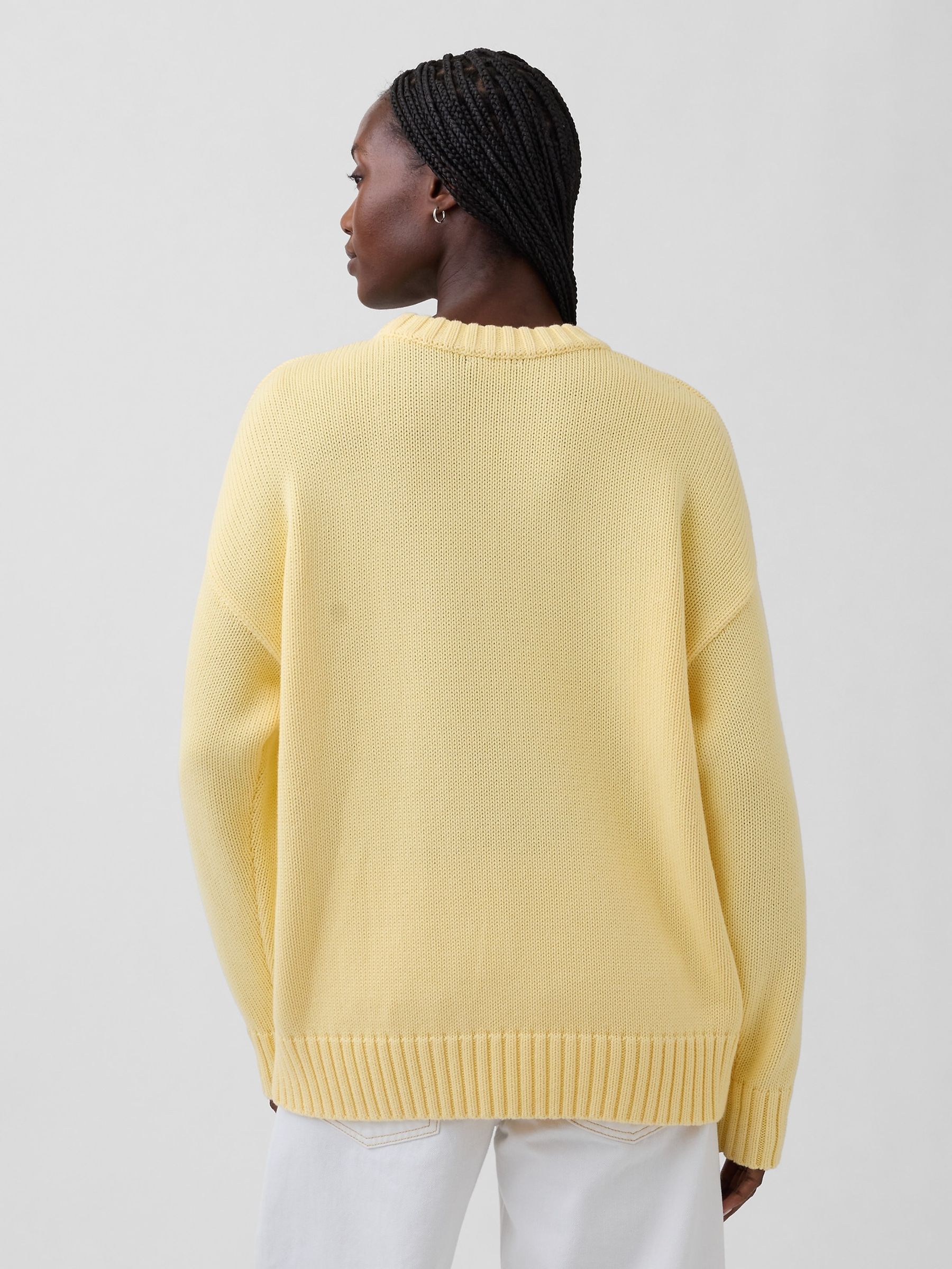 Yellow Cotton Oversized Jumper - Image 2 of 4