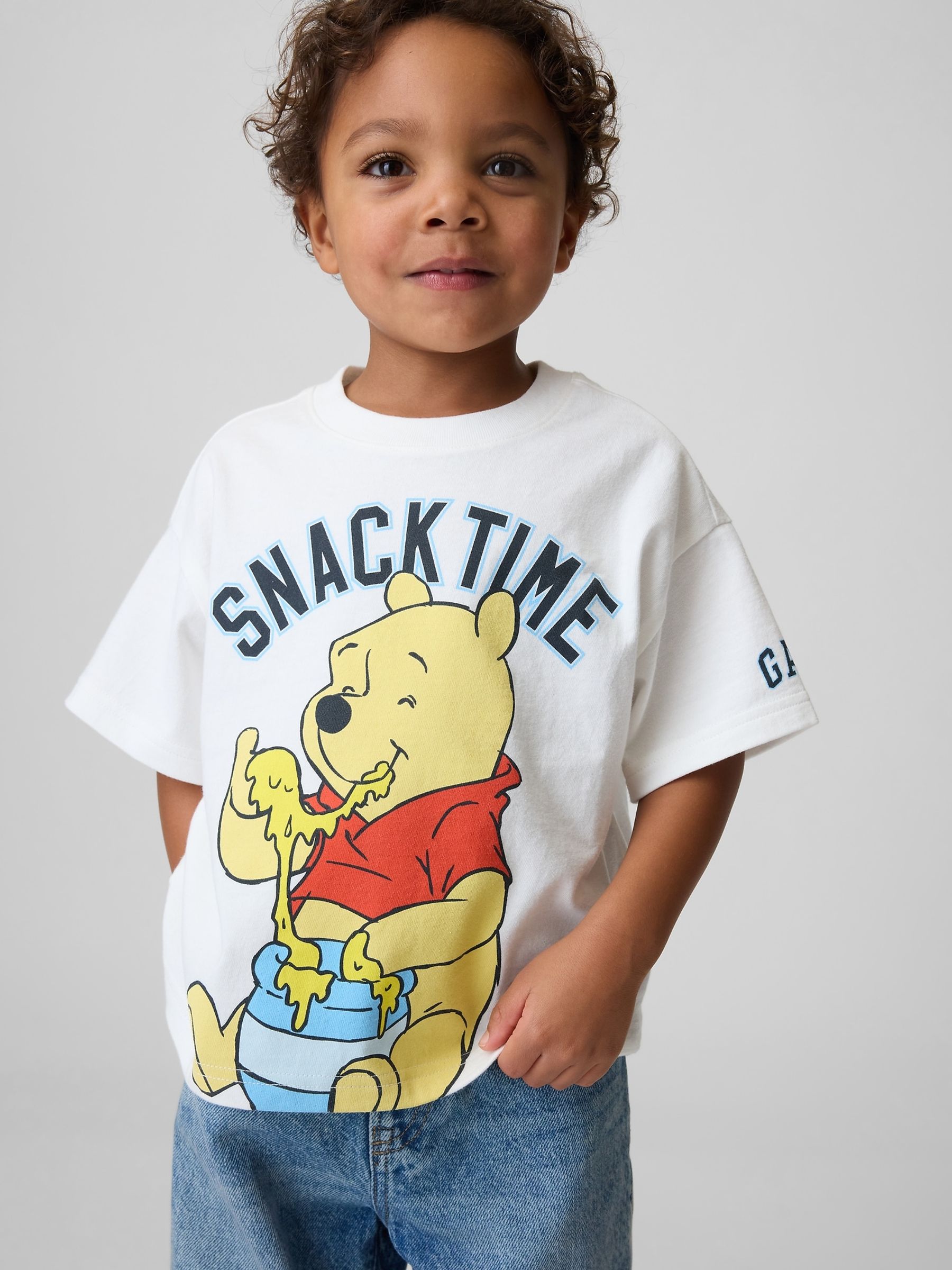 White Winnie The Pooh Oversized Graphic T-Shirt - Image 1 of 3
