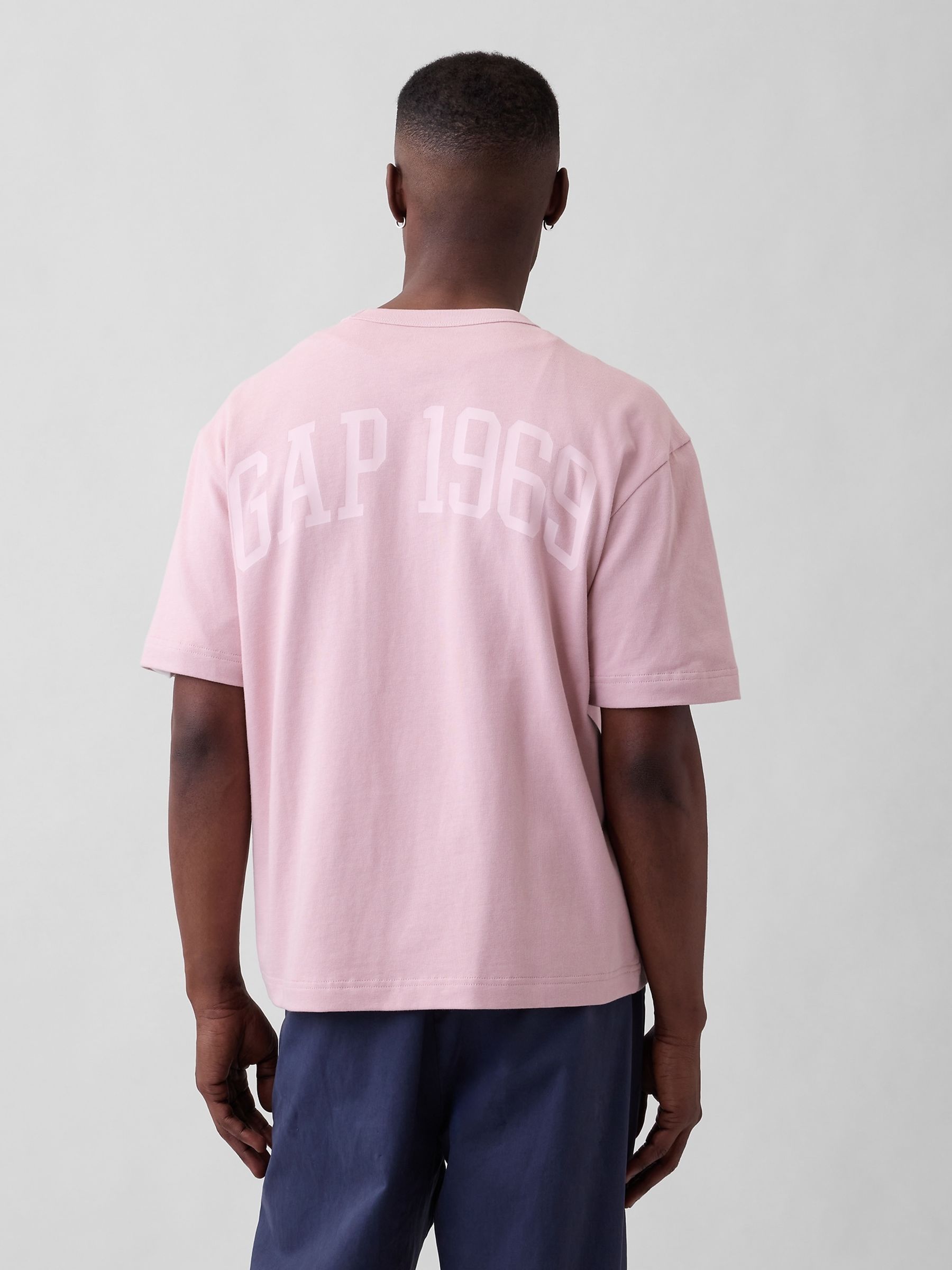 Pink Heavyweight Relaxed 1969 Logo Boxy T-Shirt - Image 2 of 4 Pink Heavyweight Relaxed 1969 Logo Boxy T-Shirt - Image 2 of 4