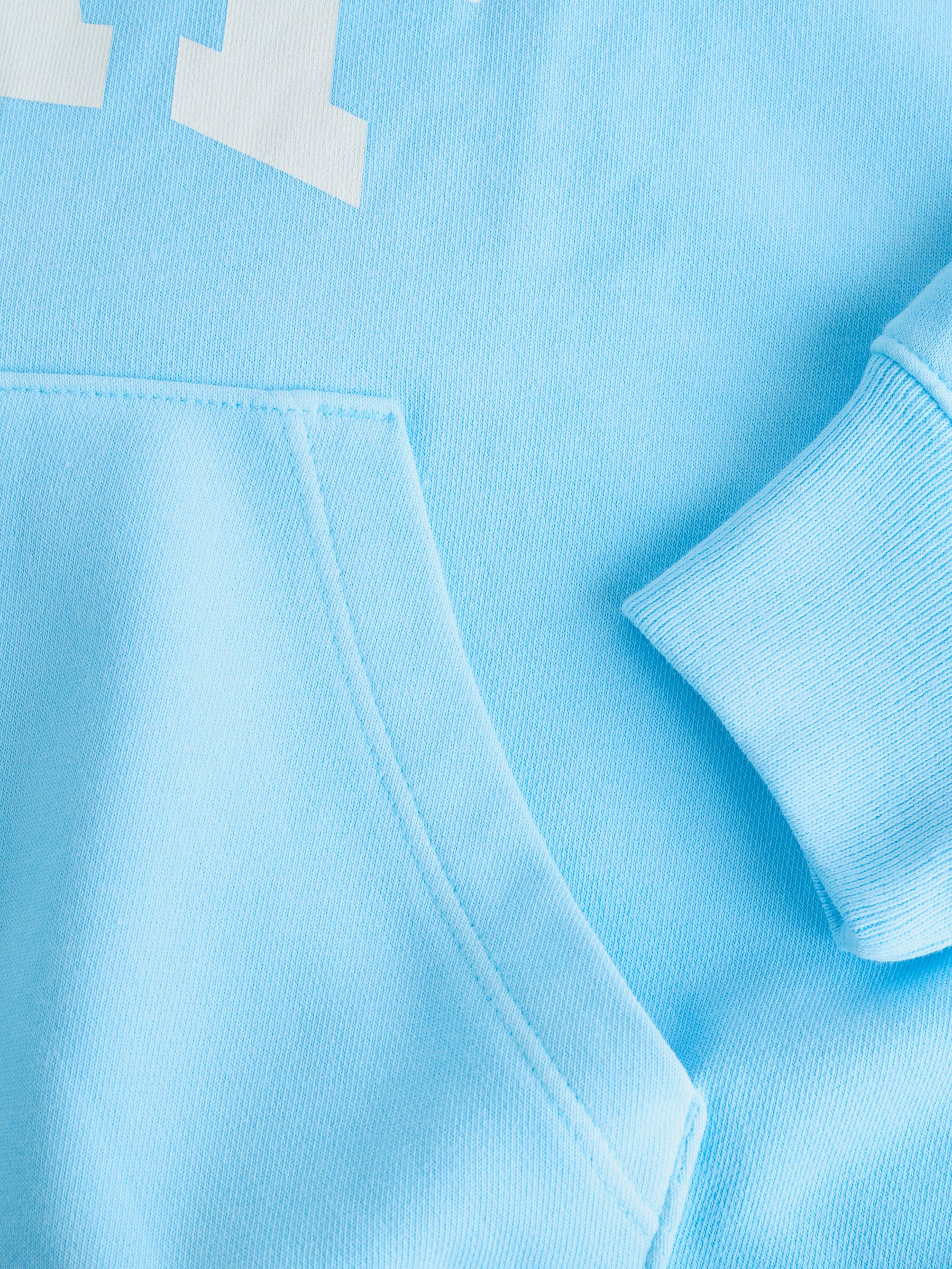 Blue Oversized Logo French Terry Zip Hoodie - Image 5 of 5