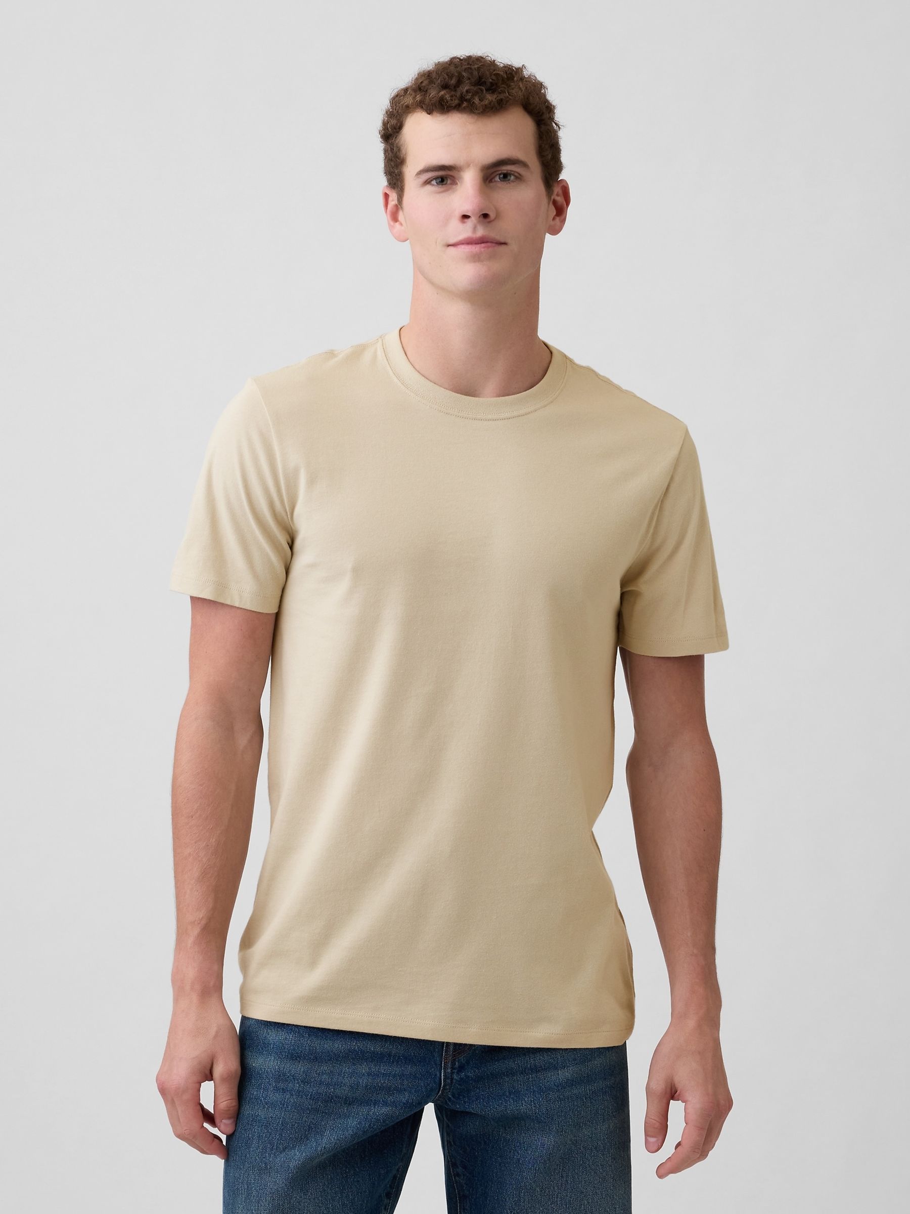Beige Everyday Soft Crew neck T-Shirt - Image 1 of 5