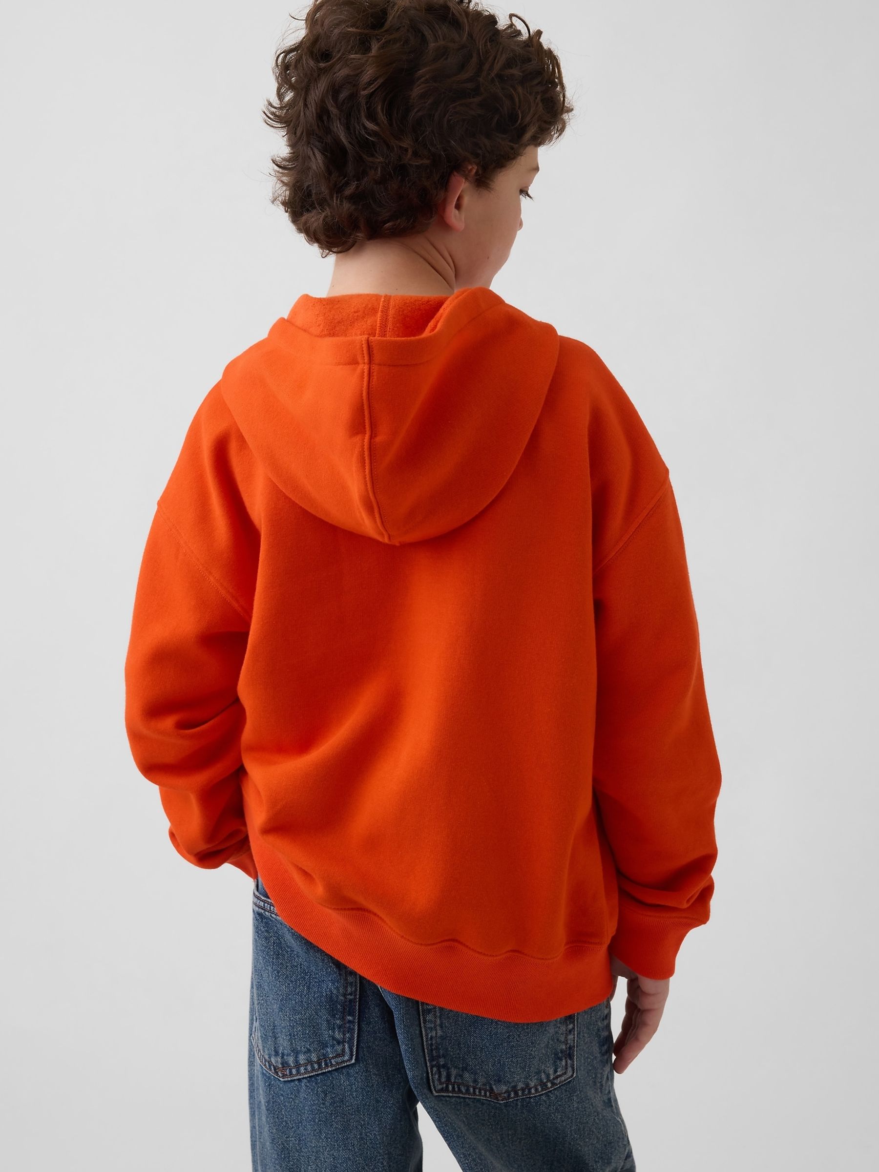 Orange Relaxed Logo French Terry Zip Hoodie (4-13yrs) - Image 2 of 5