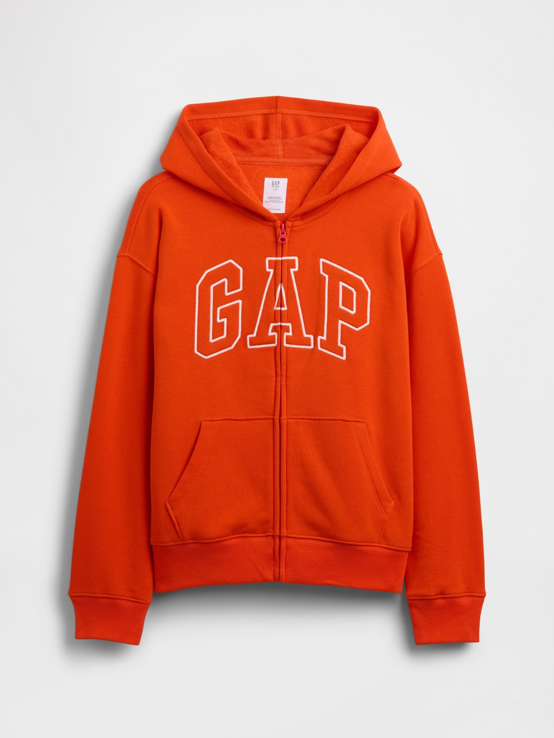 Orange Relaxed Logo French Terry Zip Hoodie (4-13yrs) - Image 4 of 5