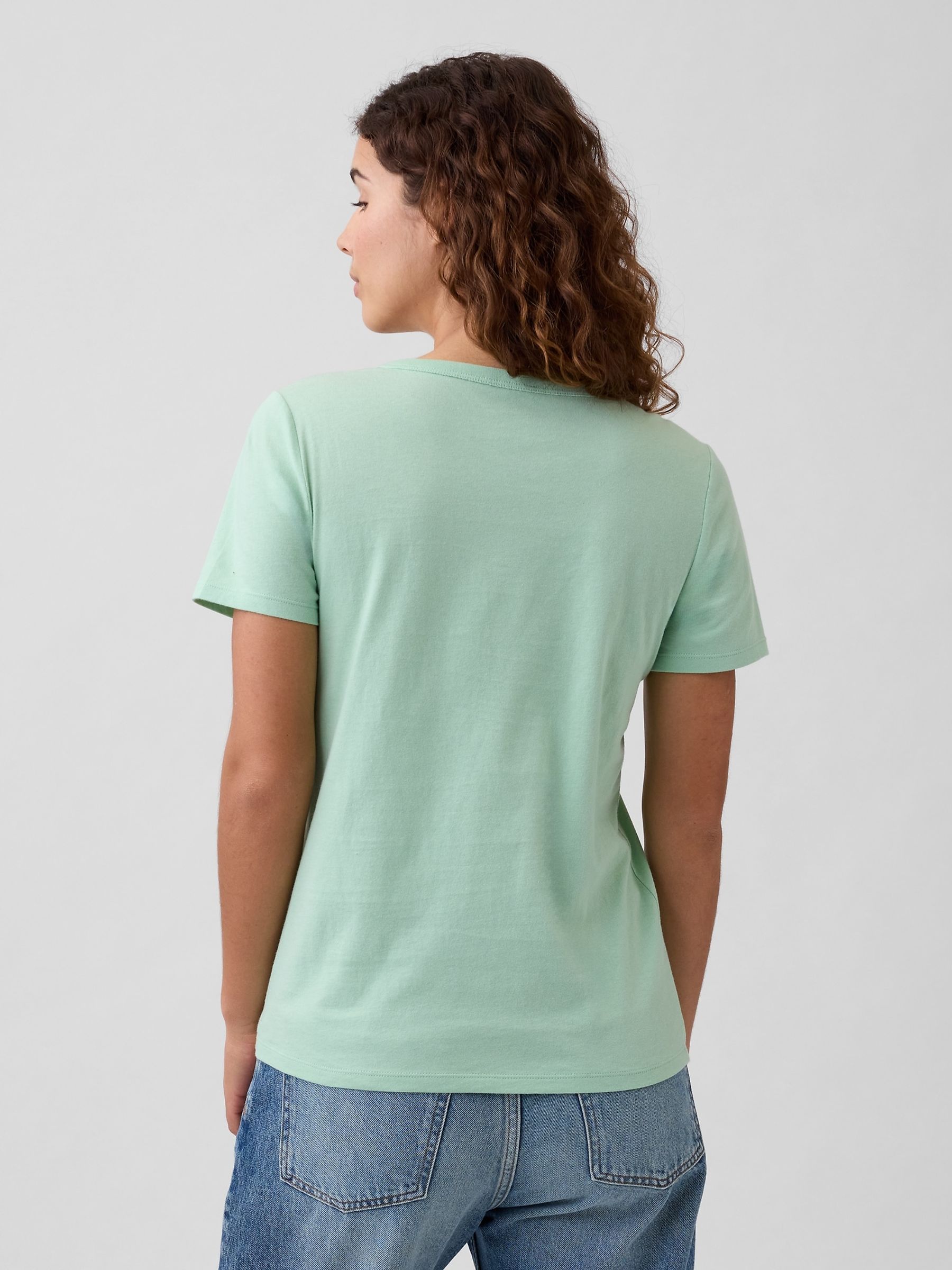 Green Favourite V-Neck T-Shirt - Image 2 of 5 Green Favourite V-Neck T-Shirt - Image 2 of 5