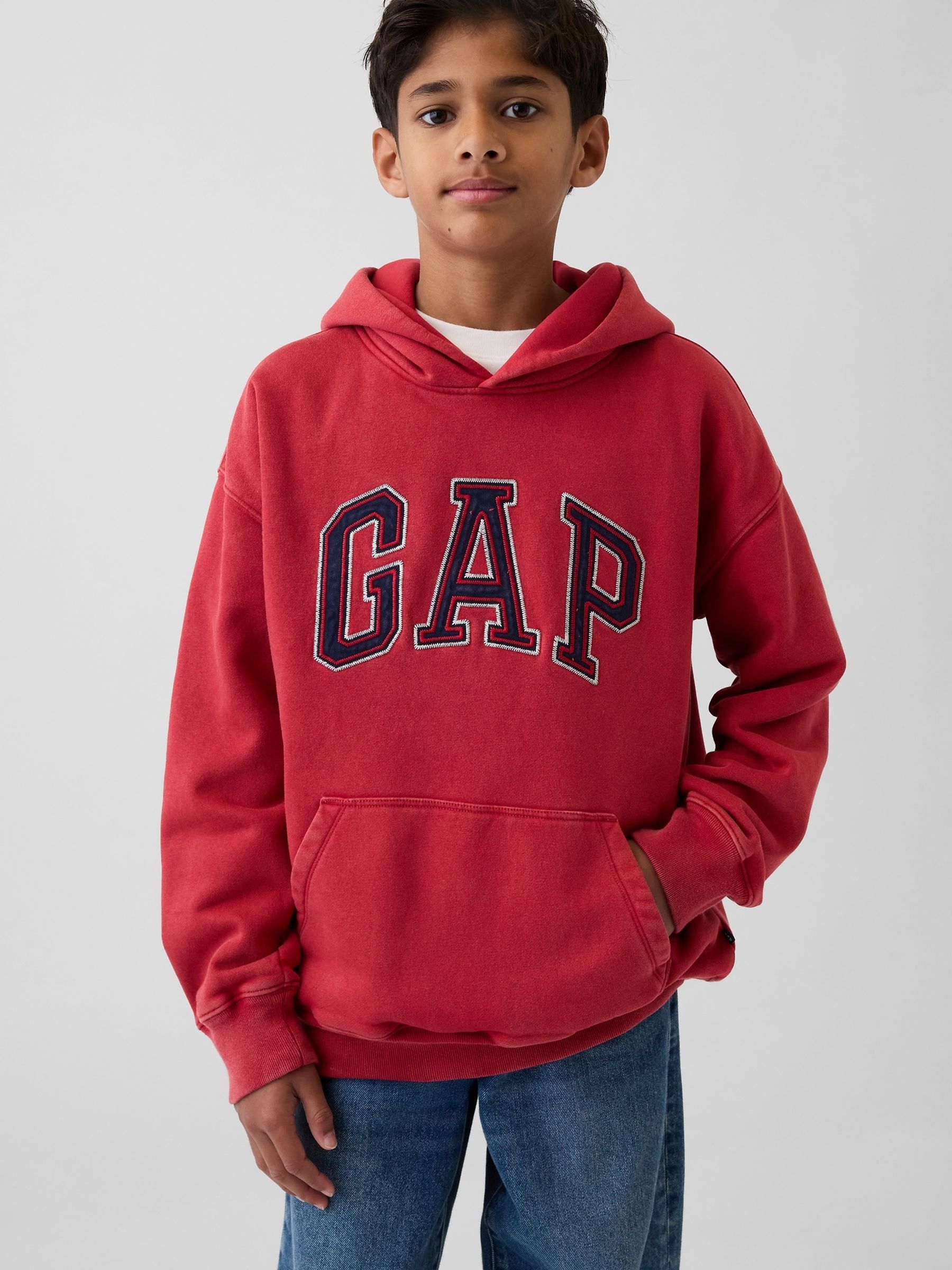 Red VintageSoft Arch Logo Hoodie (4-13yrs) - Image 1 of 5