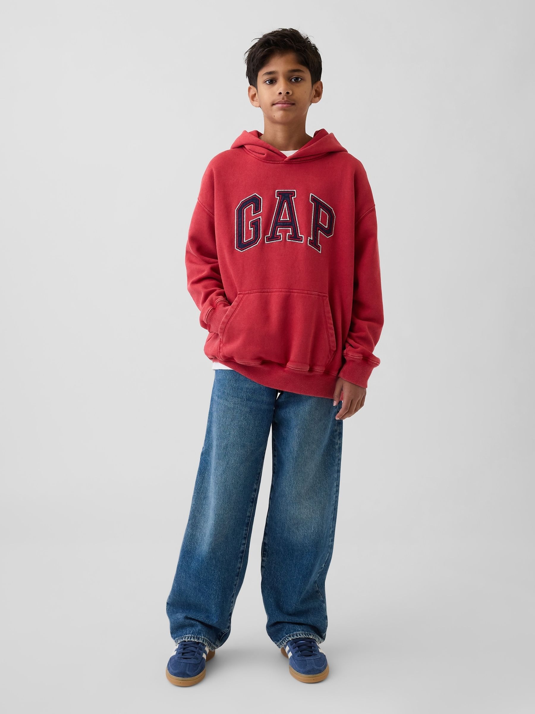 Red VintageSoft Arch Logo Hoodie (4-13yrs) - Image 3 of 5